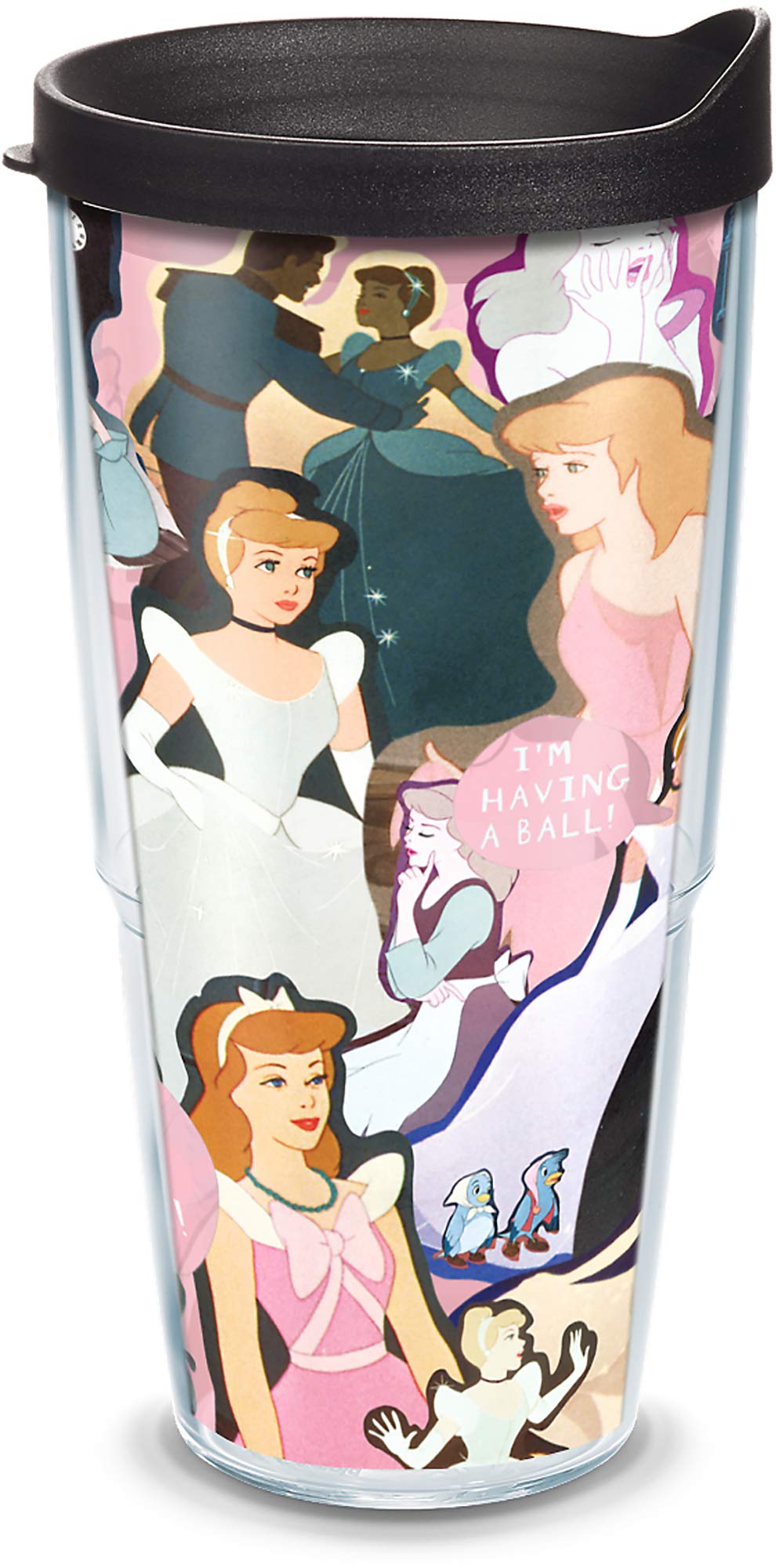 Tervis Disney  Cinderella  70th Anniversary Made in USA Double Walled Insulated Tumbler Cup Keeps Drinks Cold & Hot, 24oz, Cla