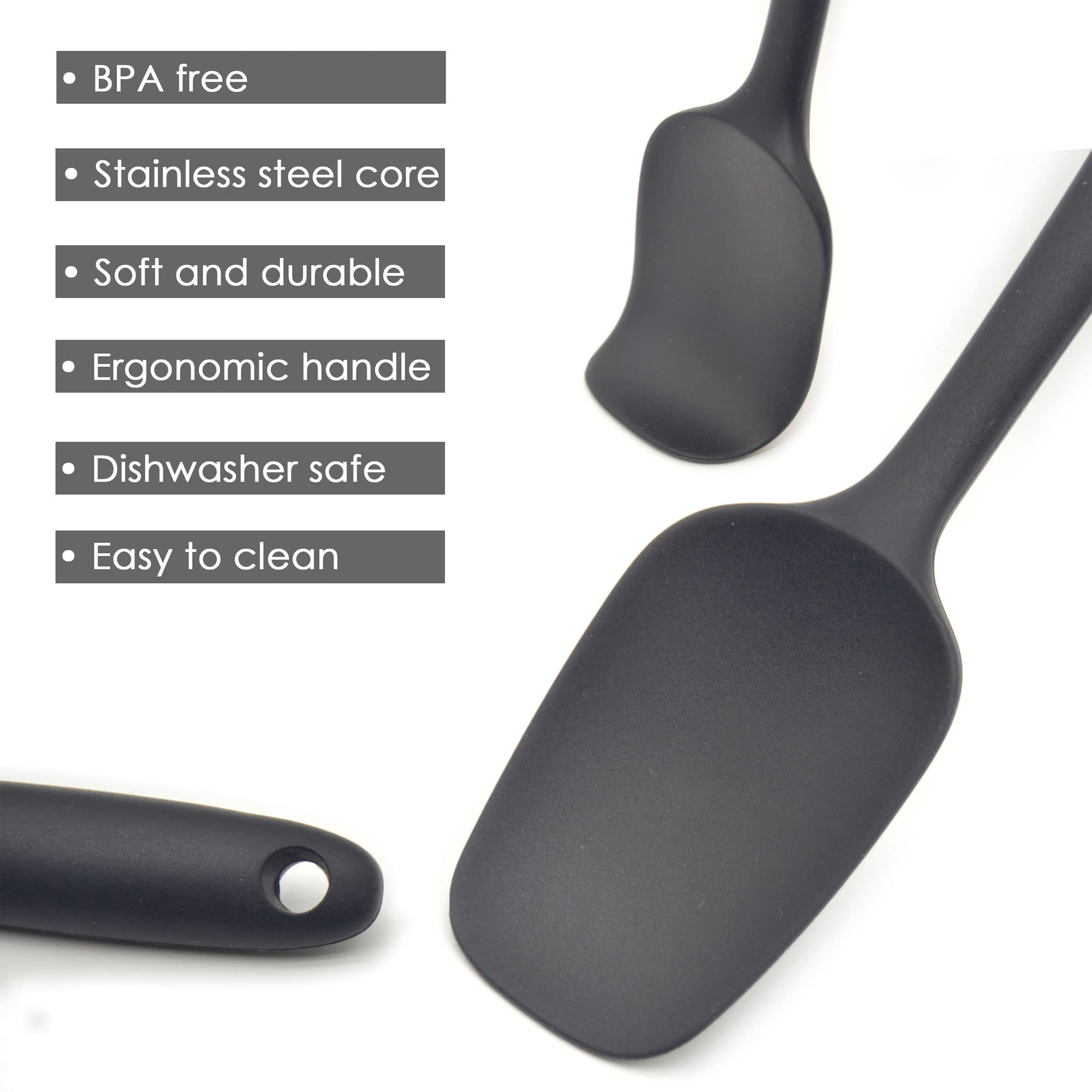Maxdare Silicone Spatulas And Spoon Set, One-Piece Design Heat Resistant Dishwasher Safe Kitchen Utensil For Baking Cooking Stir