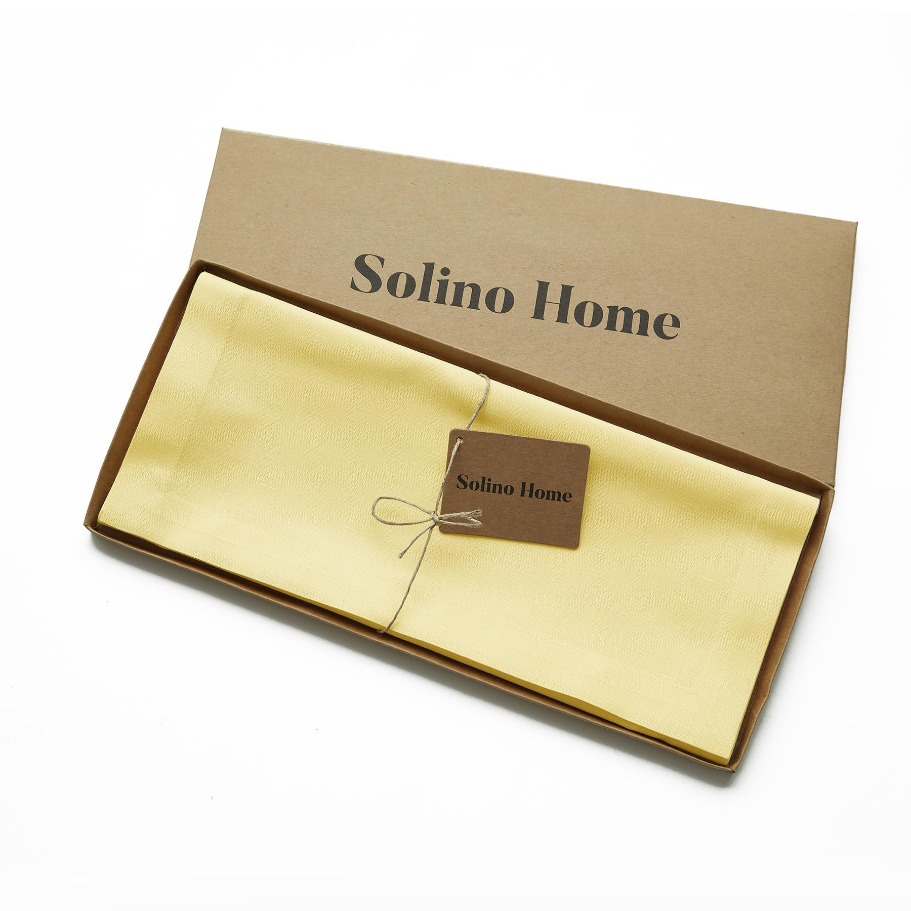 Solino Home Yellow Table Runner 90 Inches Long - Cotton Linen Table Runner 14 X 90 Inch - Machine Washable Dining Table Runner F