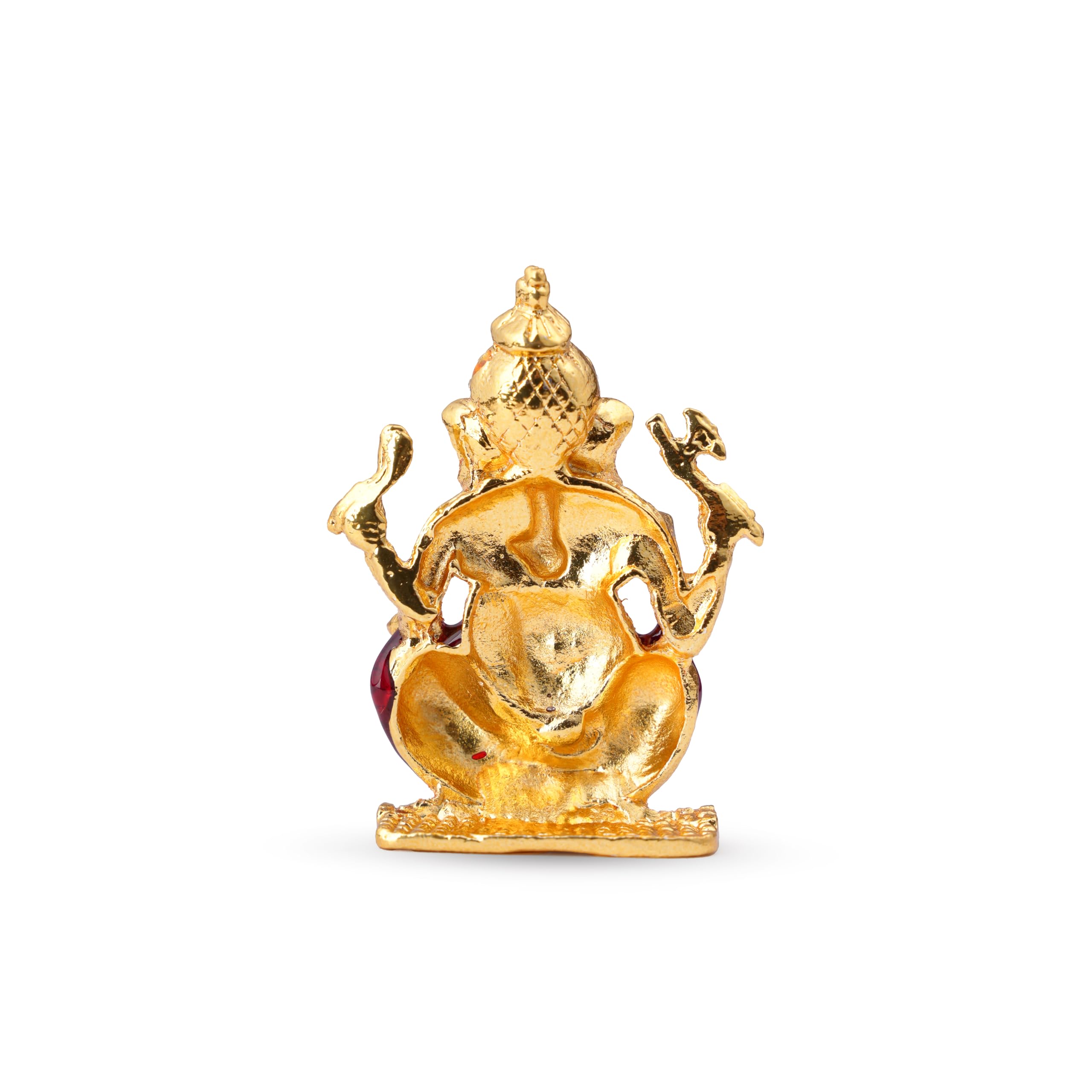 Neetu Arts | Gold-Plated Ganpati Idol | 6.5 Cm Decorative Sitting Lord Ganesha Statue | Car Dashboard Showpiece | Home & Office