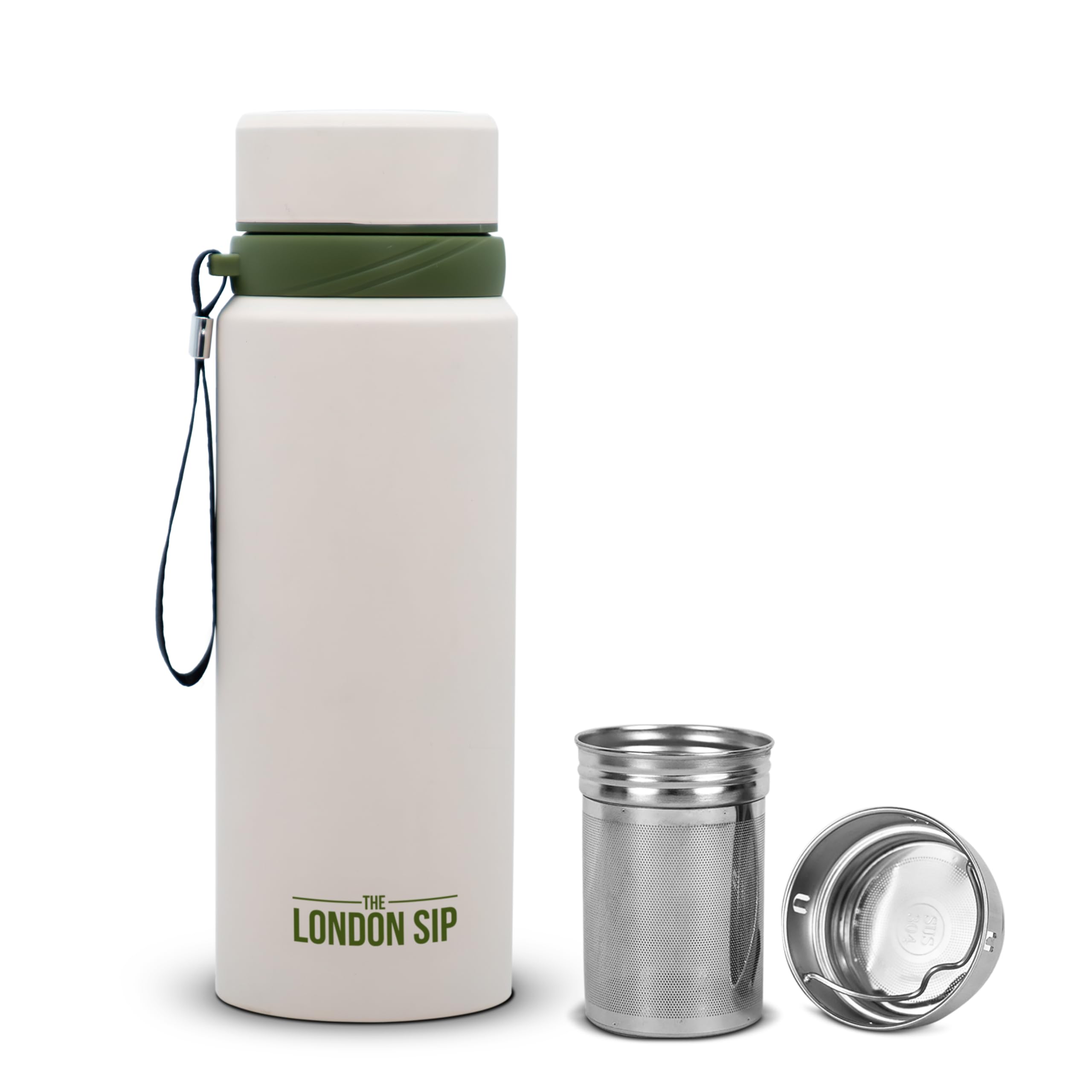 The London Sip 25 oz Multi-Purpose Tea Infuser Mug - Fruit Infuser Water Bottle for Hot and Cold - Double Wall Stainless Steel I