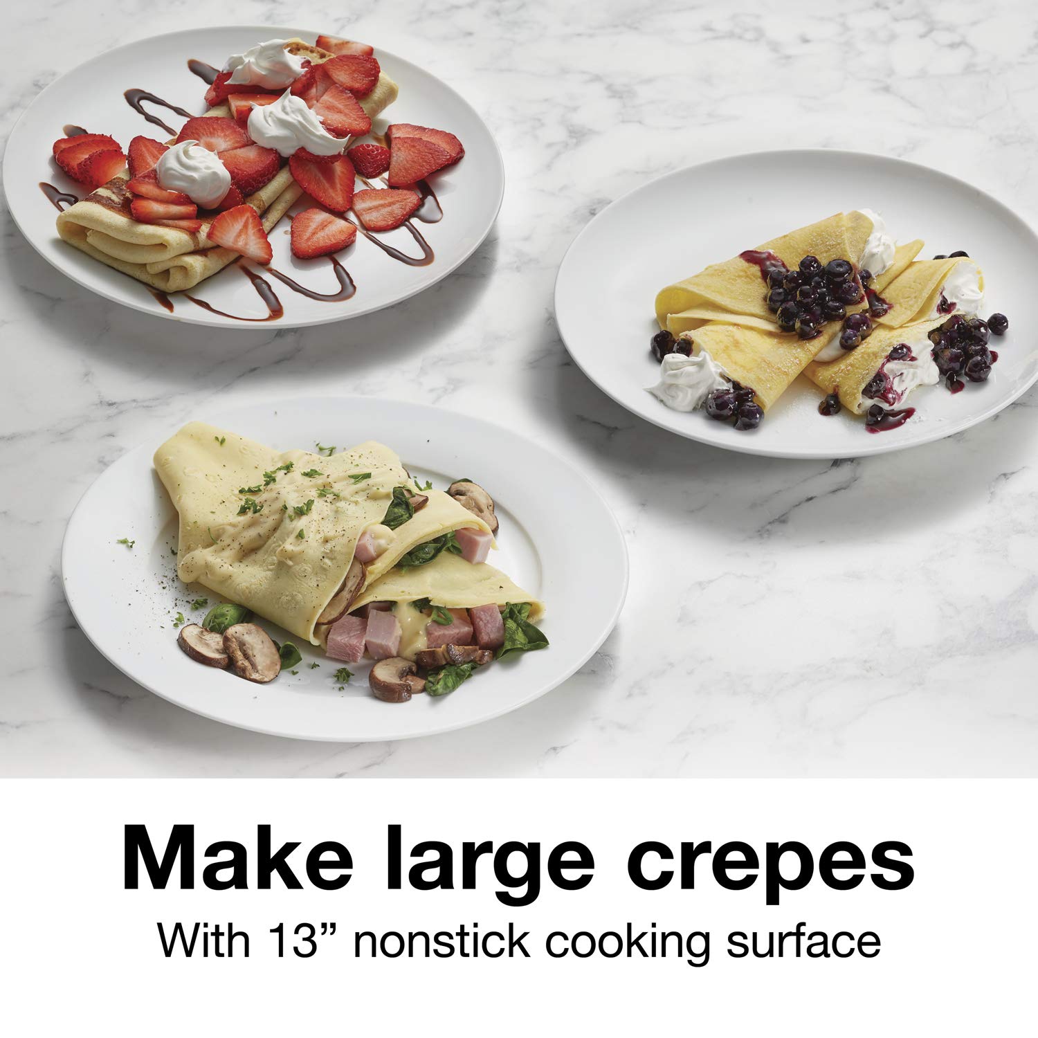 Proctor Silex Electric Crepe Maker With 13    Nonstick Griddle For Eggs, Pancakes, Omelets And Quesadillas, With Temperature Con