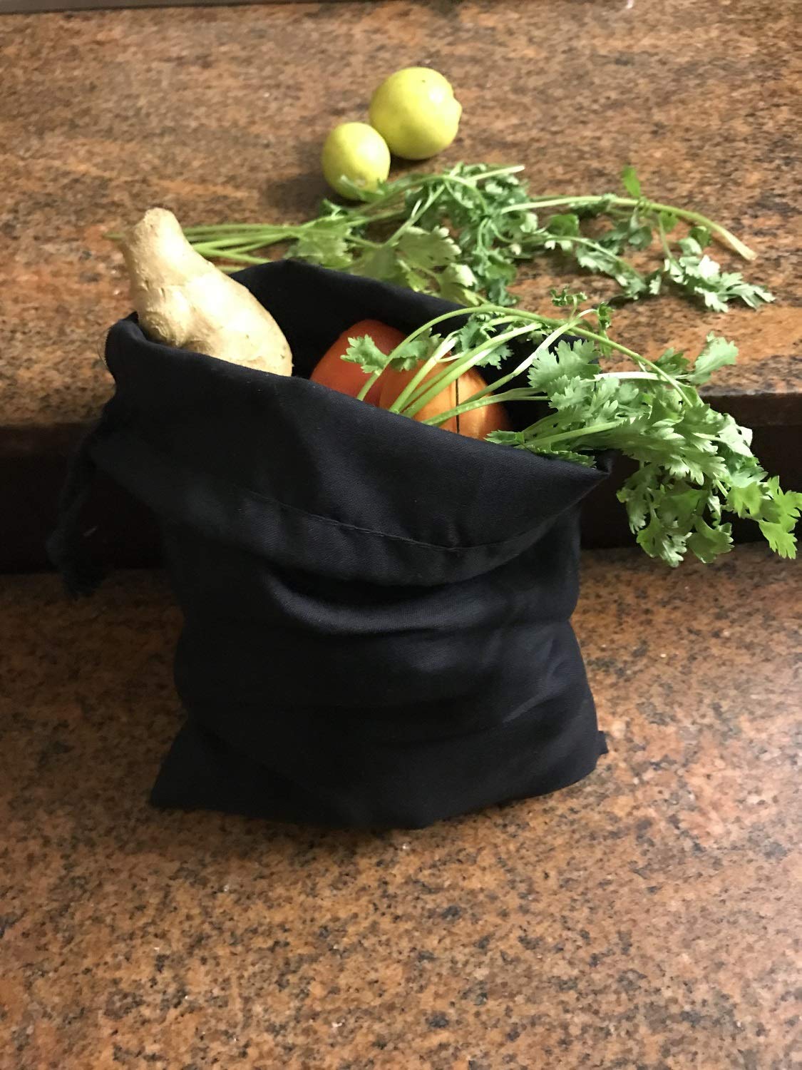 Reusable Produce Eco Friendly 12X16 Inches Cotton Single Drawstring Muslin Bags Premium Quality Black Color- 100 Count Pack