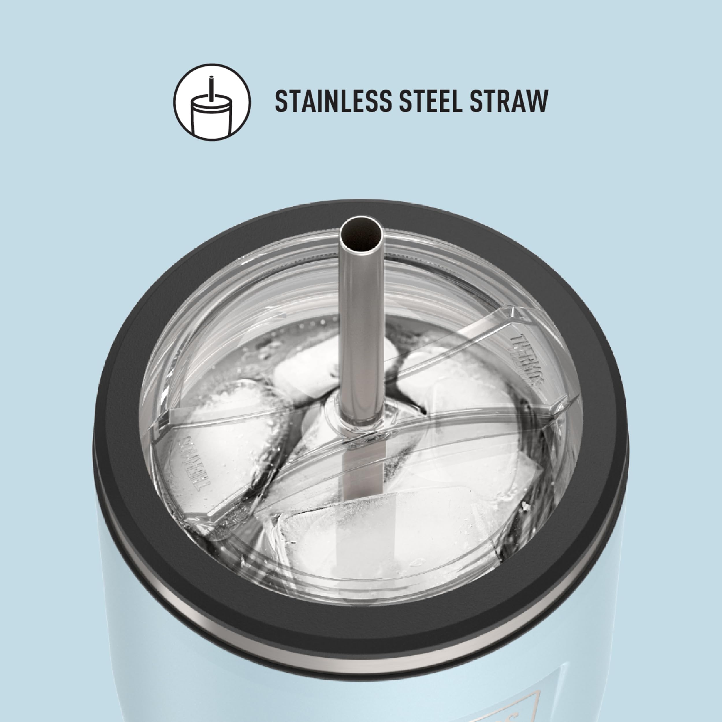 Icon Series By Thermos Stainless Steel Cold Tumbler With Straw, 24 Ounce, Glacier