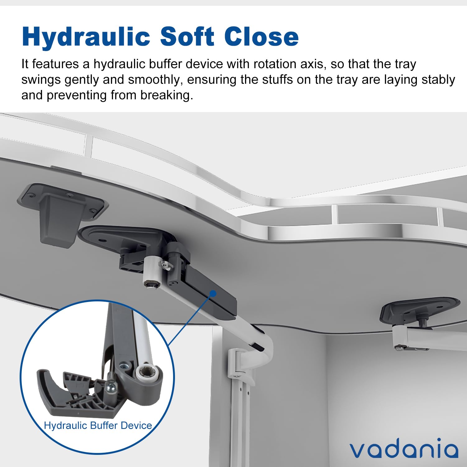 Vadania Left Swing Pull Out Organizer For 36'' Blind Corner Kitchen Cabinet, 2 Tiers Swing Tray, Soft Close, Left Handed Open