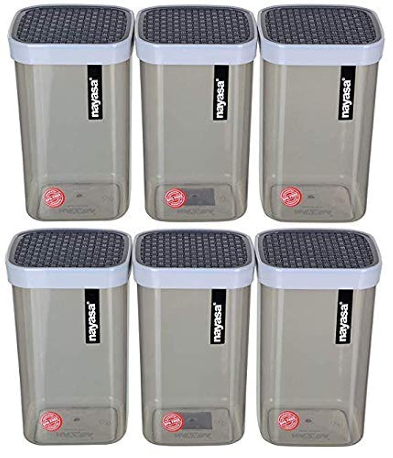 Nayasa Plastic Fusion Container 1500ml, 6 pieces, Multicolor