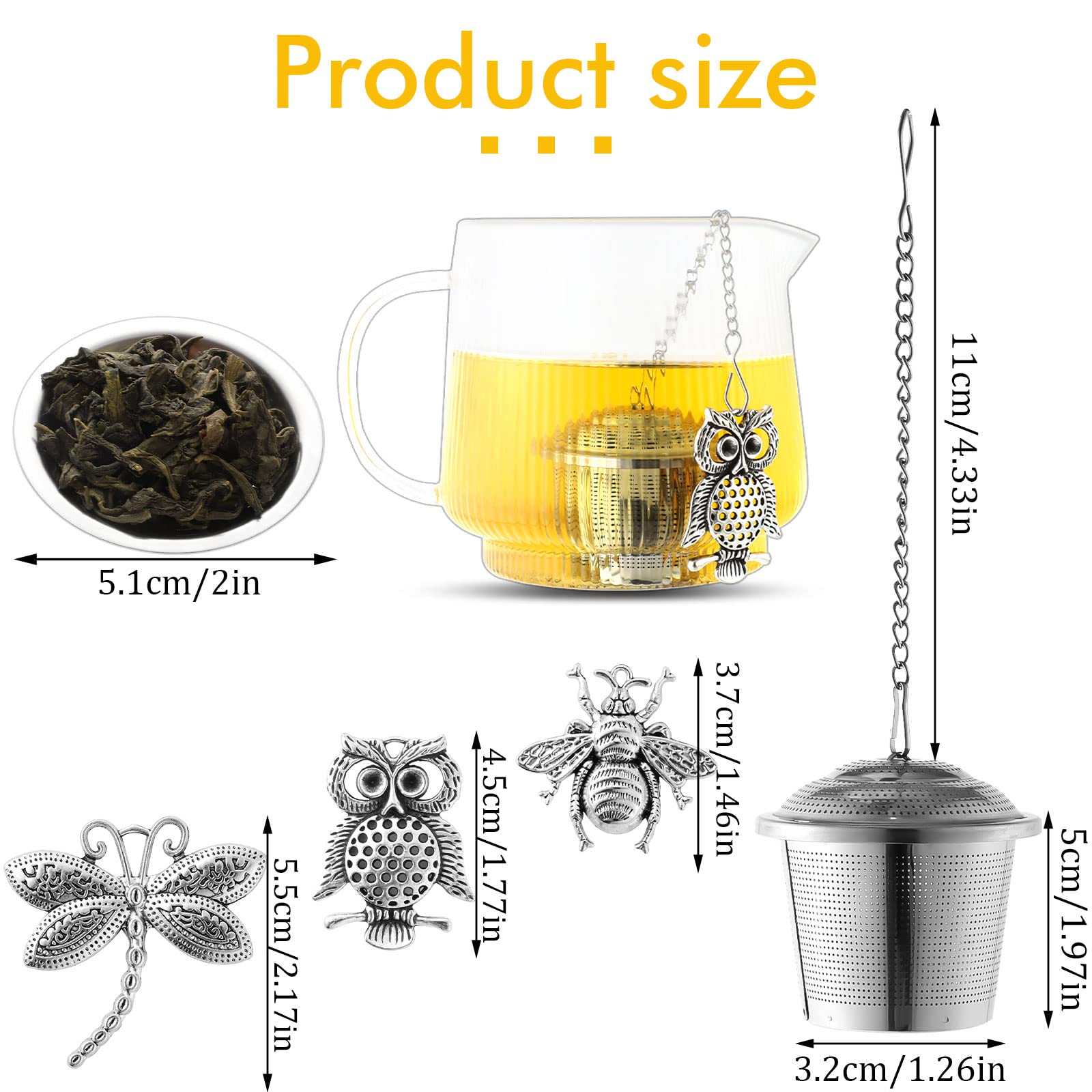 3 Sets Tea Infusers Tea Strainers For Loose Tea Fine Mesh Tea Steeper Stainless Tea Diffuser Tea Filters With Drip Trays And Pen