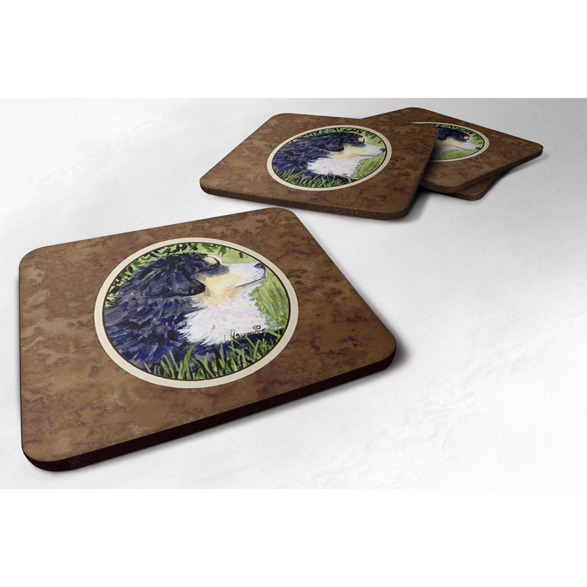 Carolines Treasures Bernese Mountain Dog Foam Coasters (Set of 4), 3.5 H x 3.5 W, Multicolor