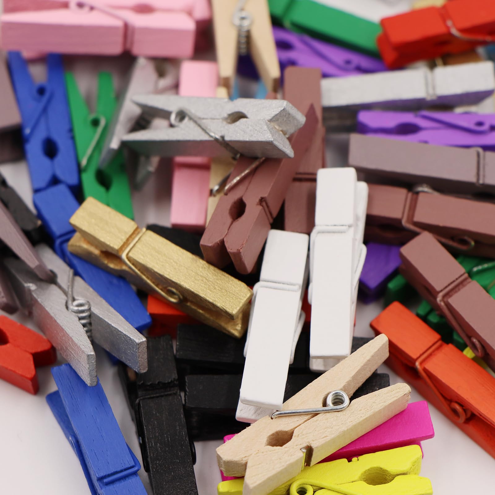 (Pack Of 128) Mini Wooden Colored Clothespins Blue