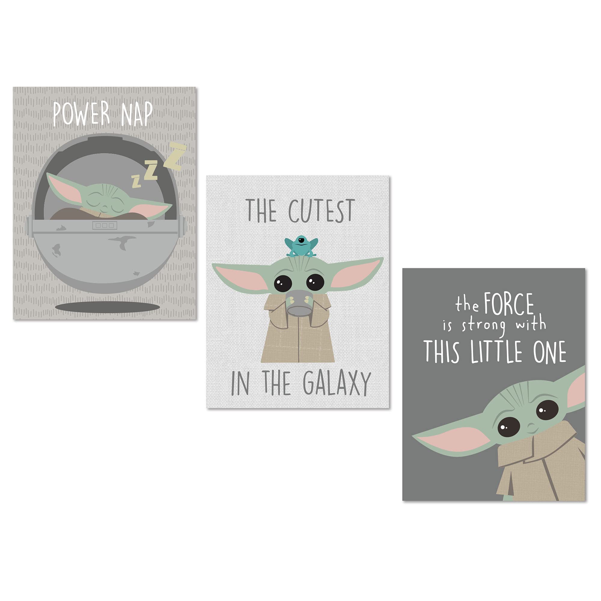 Lambs & Ivy Star Wars The Child/Baby Yoda Unframed Nursery Wall Art Decor 3Pc