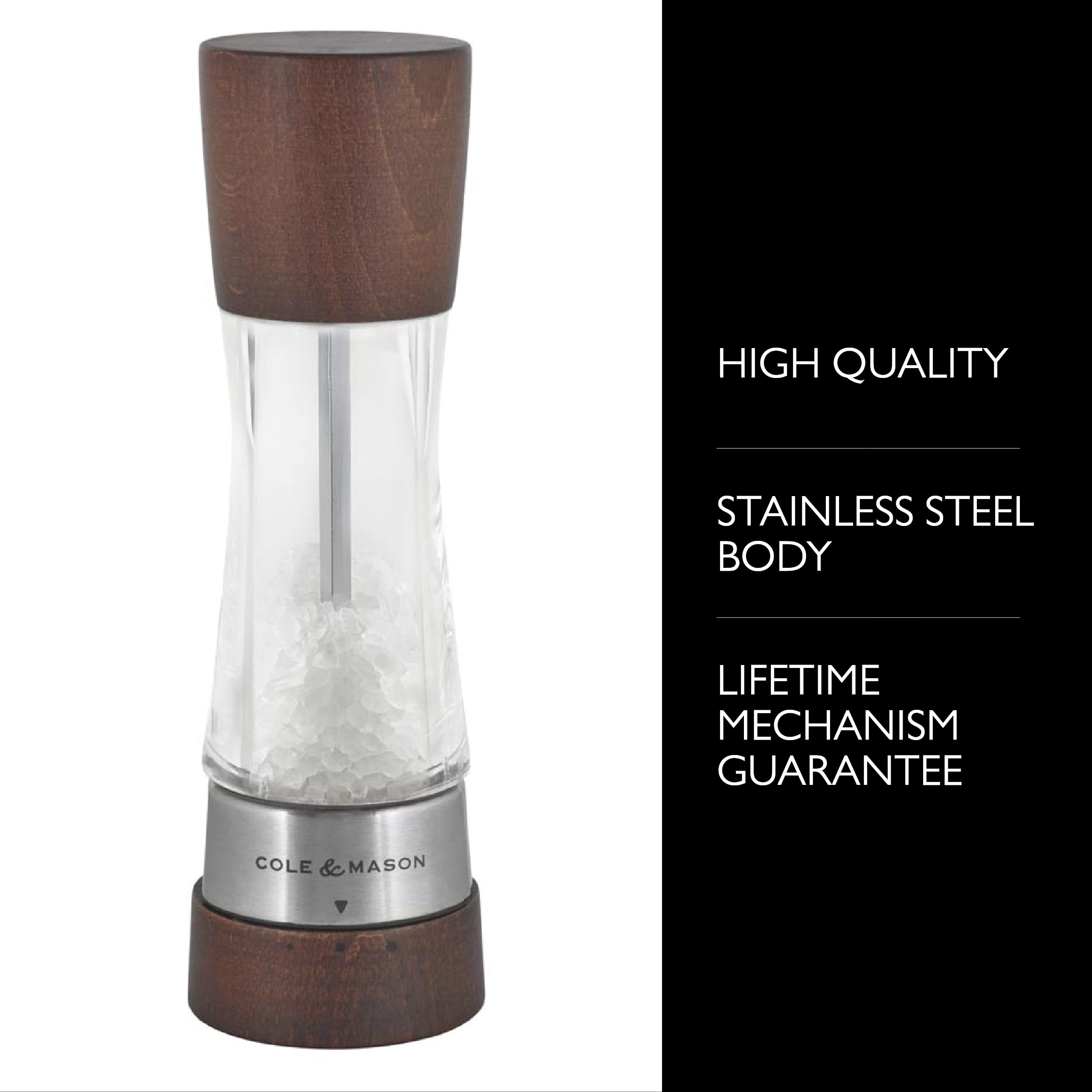 Cole & Mason Derwent Salt Mill - Gourmet Precision Salt Grinder - Refillable Seasoning And Spice Tools - Adjustable Seat, Himala