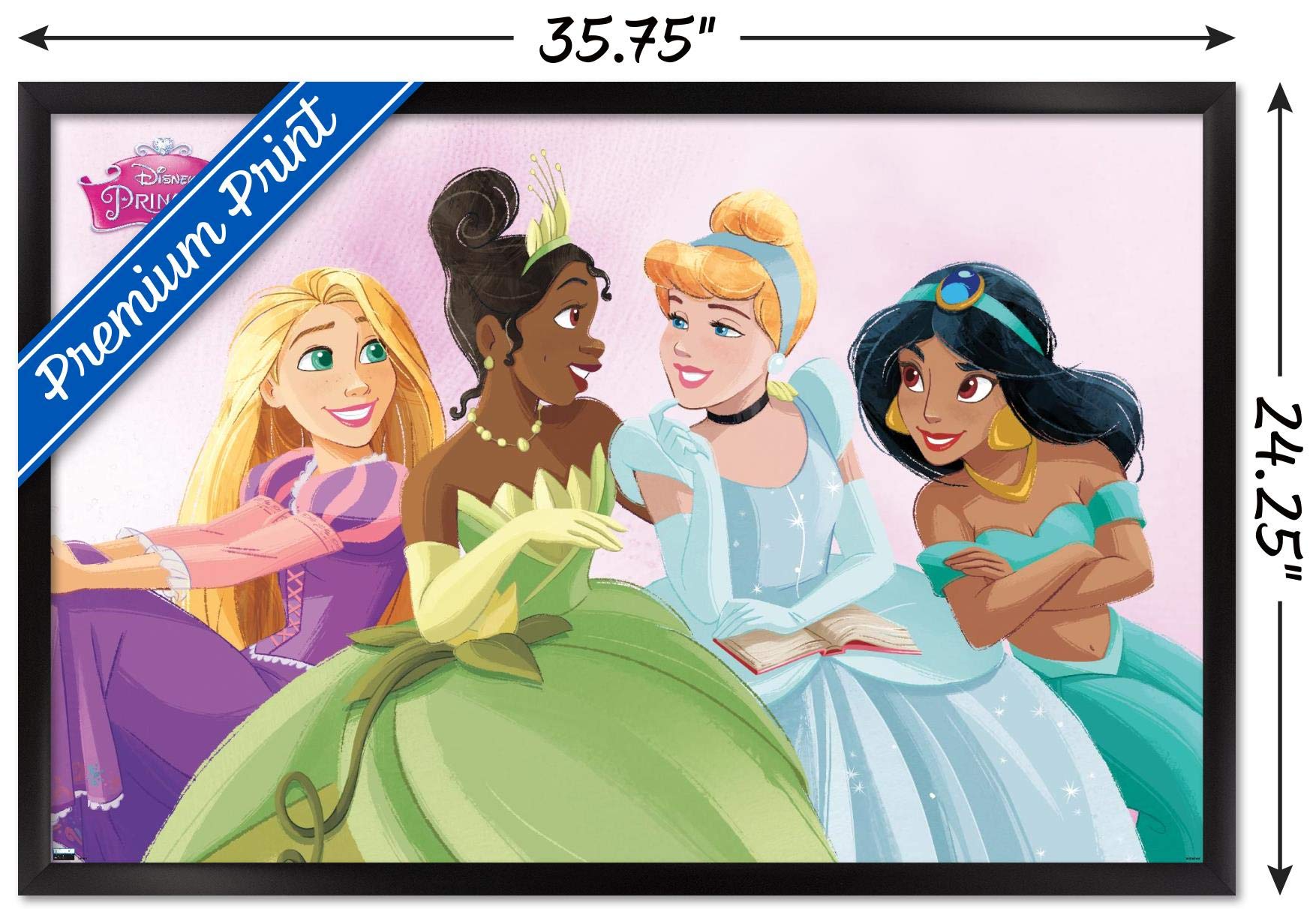 Trends International Disney Ultimate Princess Celebration-Group Wall Poster, 22.375'' X 34'', Black Framed Version