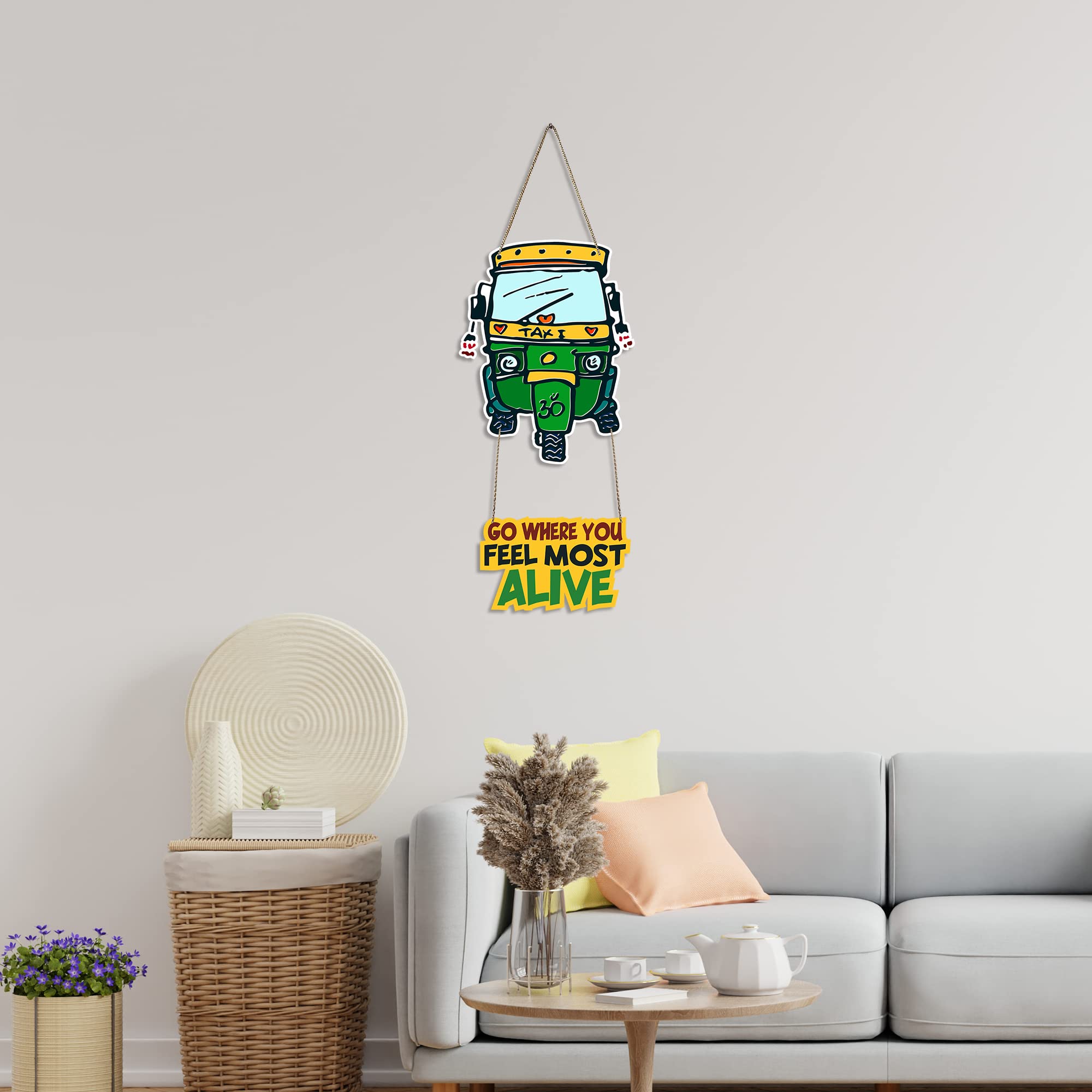 Artvibes Auto Printed Wooden Wall Hanging with Quotes for Home Decor | Office | Gifts | Living Room | Bedroom | Wooden Decorativ