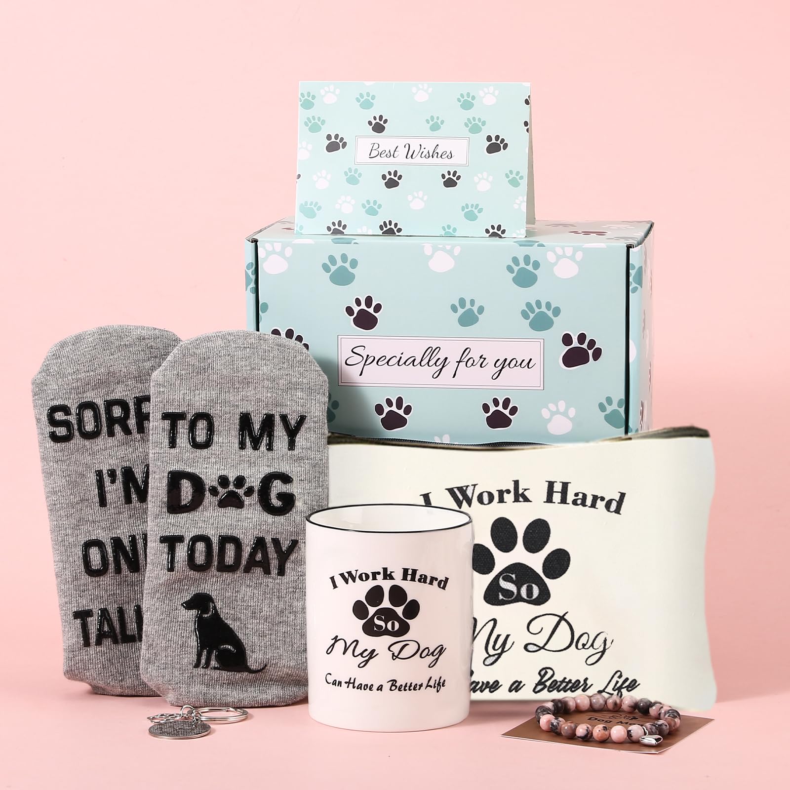 Dog Mom Gifts For Women,Funny Dog Mom Mugs Bracelets For Dog Lovers,Dog Themed Gift Basket,Dog Mom Mothers Day Birthday Gifts Fo