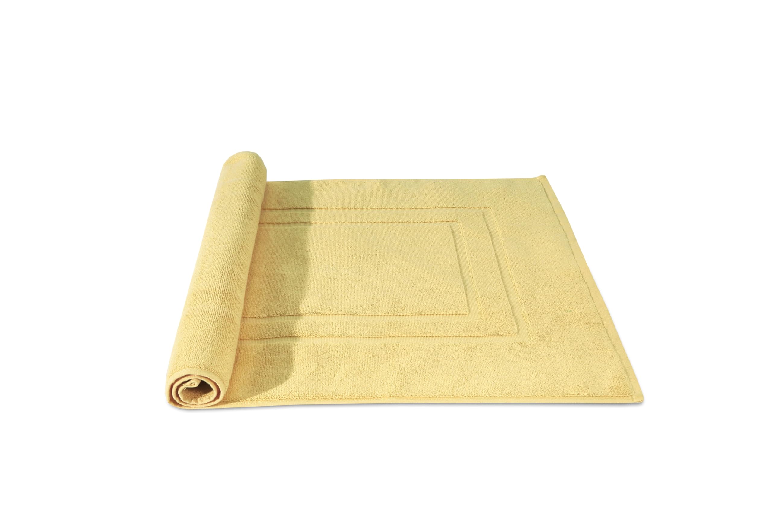 Feather & Stitch 100% Cotton Terry Bath Mats, 2 Piece Towel Like Bath Mats (30X21 Inch) Bathroom Shower Step Out Tub Floor Mats