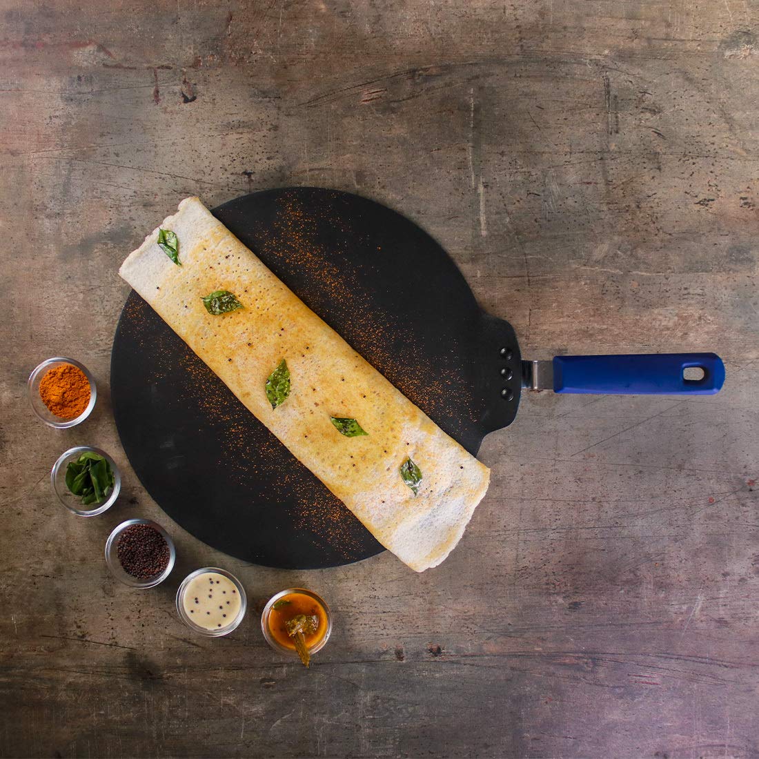 Wonderchef Reva Non-Stick And Pfoa-Free Aluminum Indian Cooking Roti Naan Dosa Tawa Pan With Handle