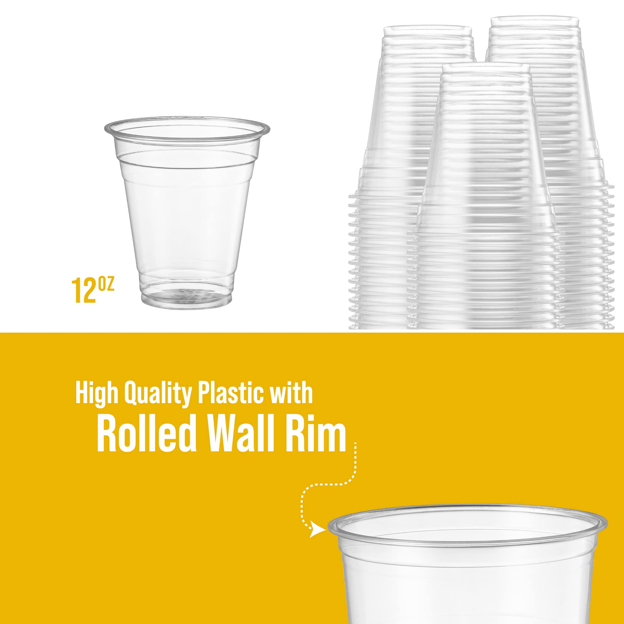 ELEGANT DISPOSABLES [40 Sets - 24 Oz] Crystal Clear PET Plastic Cups With Dome lids & Straws for Iced Coffee  Cold Drinks  Milkshake  Slush Cup  Smoothy's  Slurpee  Party's  Plastic Disposable Cups