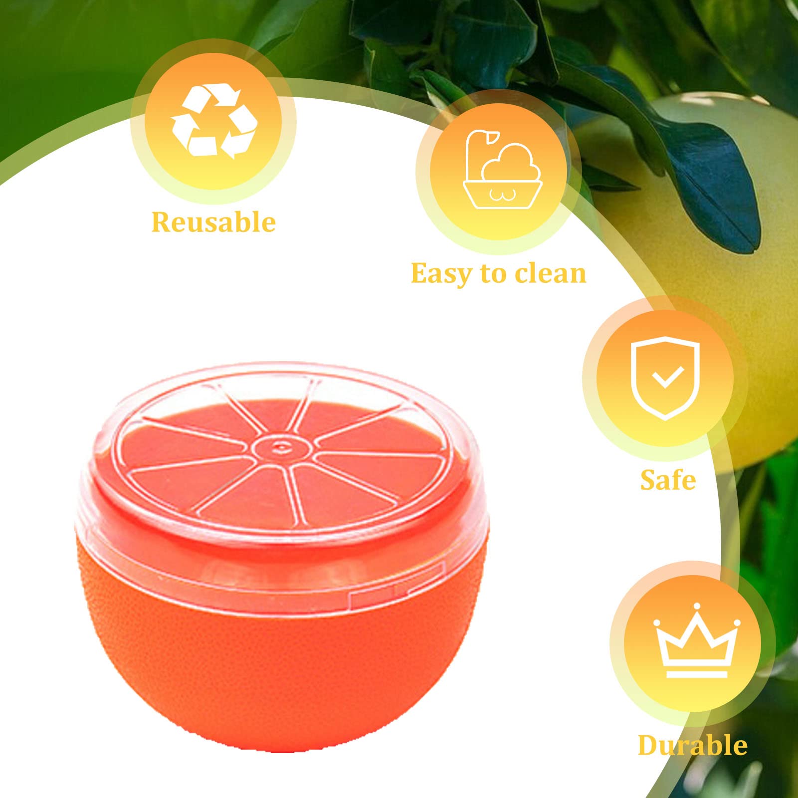 Orange Storage Containers, Reusable Grapefruit Keeper For Refrigerator, Individual Orange Saver Holder Organizer For Fridge To K