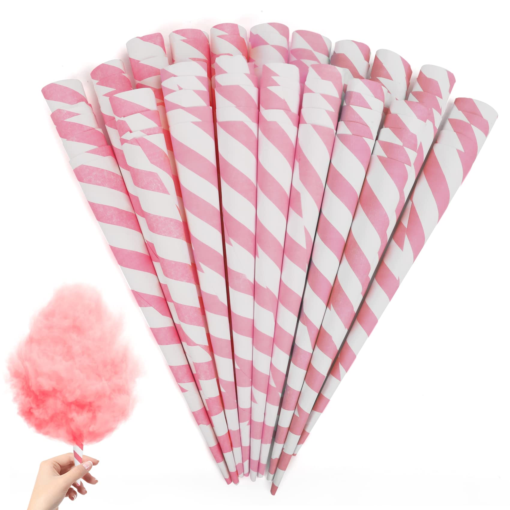 Outamateur Cotton Candy Cone 90Pcs Multicolor Cotton Candy Paper Cones For Cotton Candy Making In Birthday,Parties,Festivals (Pi