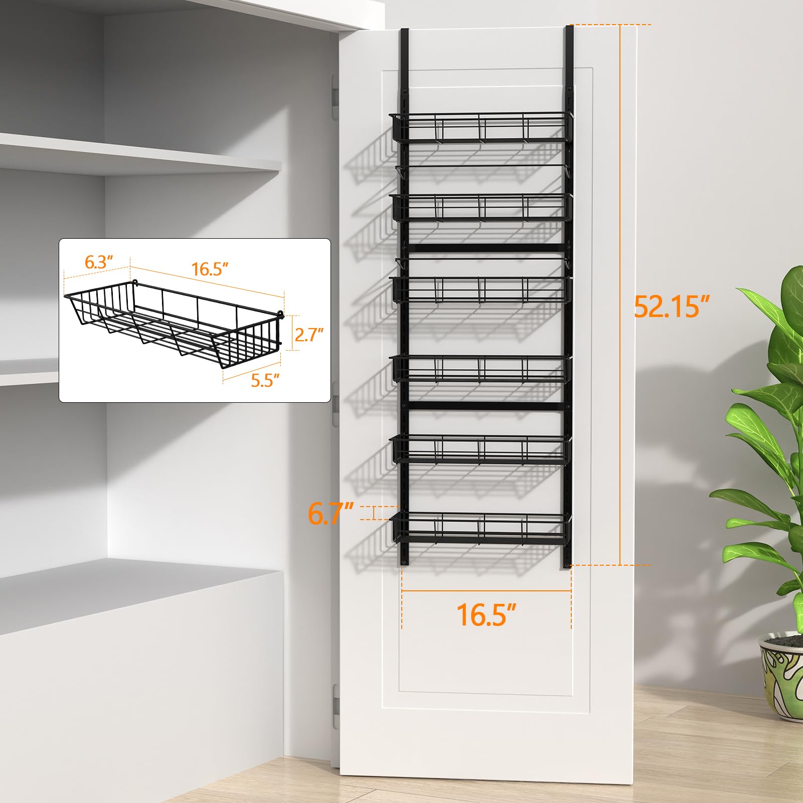 FoverOne 3 Tier Bamboo Spice Rack - Kitchen Counter & Wall Mount Organizer, Model WK-100-001-005