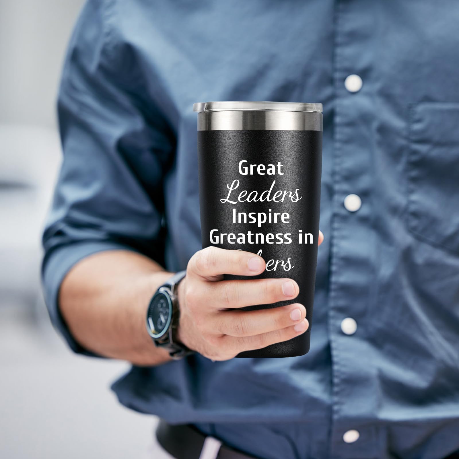 MASGALACC Boss Appreciation Gifts Mentor Gift Tumbler Great Leaders Coffee Mug Leader Supervisor PM Mentor Retirement Gift Cowor