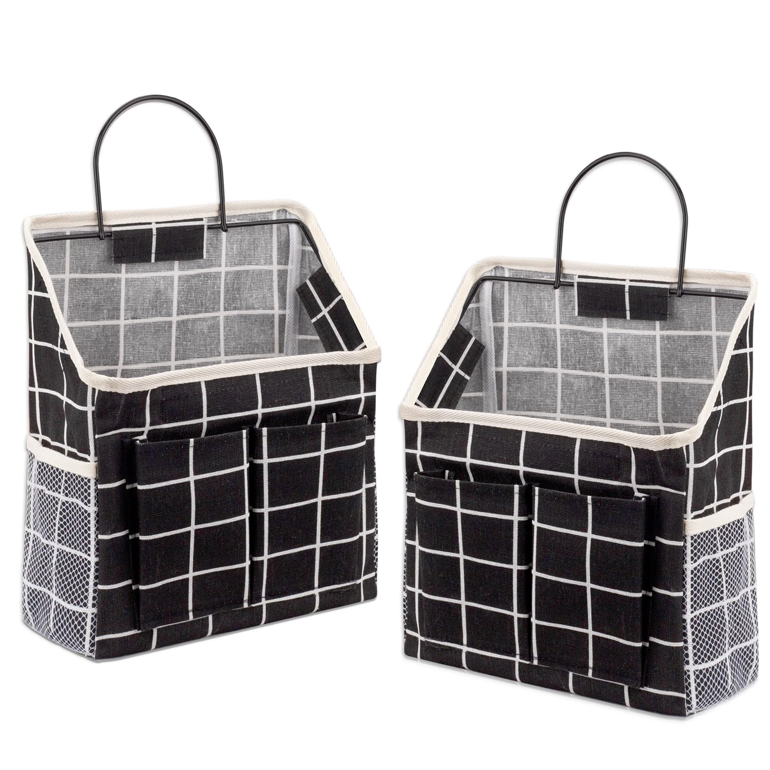 Lyroo 2 Pack Wall Hanging Storage Bag Wall Hanging Organizer Basket With Pockets For Bathroom Bedroom Kitchen Dorm Room Essentia