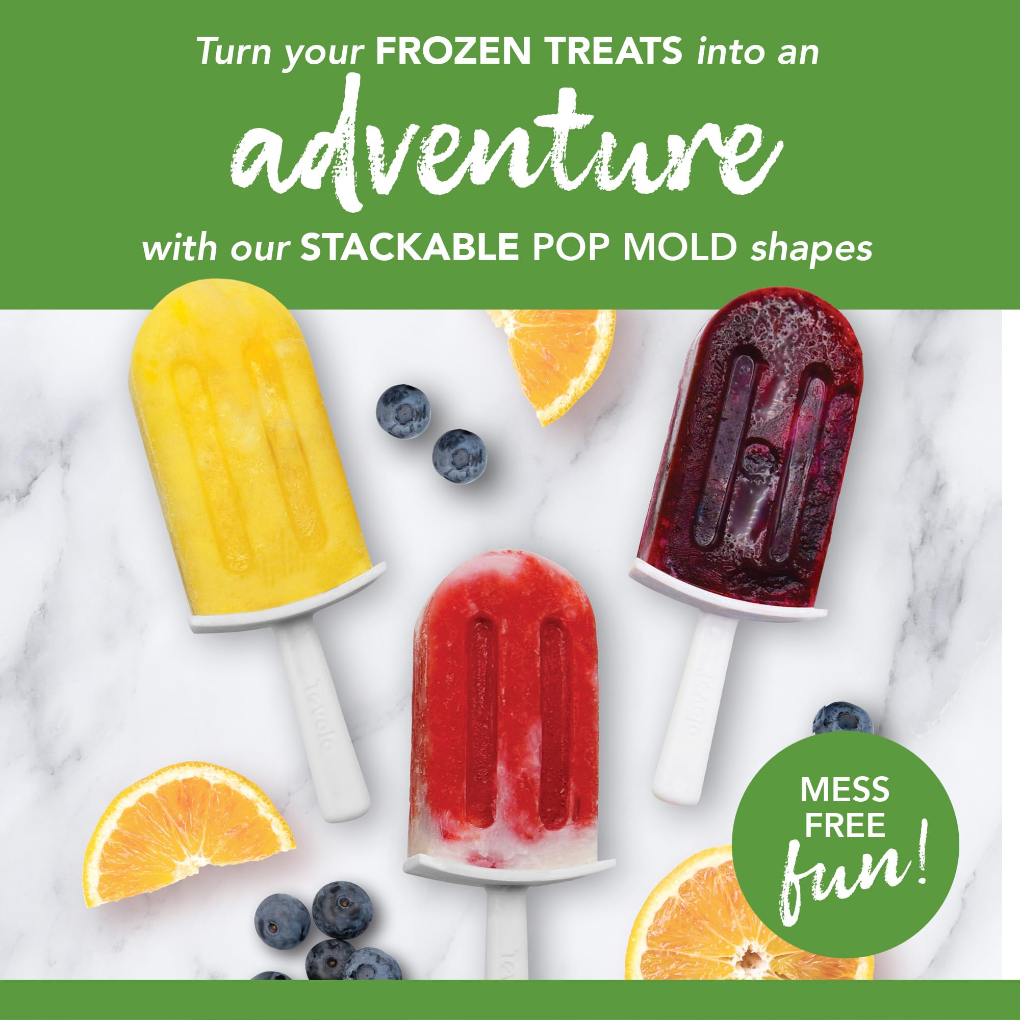 Tovolo Silicone Popsicle Molds With Sticks (4-Pack, Classic) - Reusable Ice Pop Molds For Homemade Flavored Ice Pops & Frozen Sn