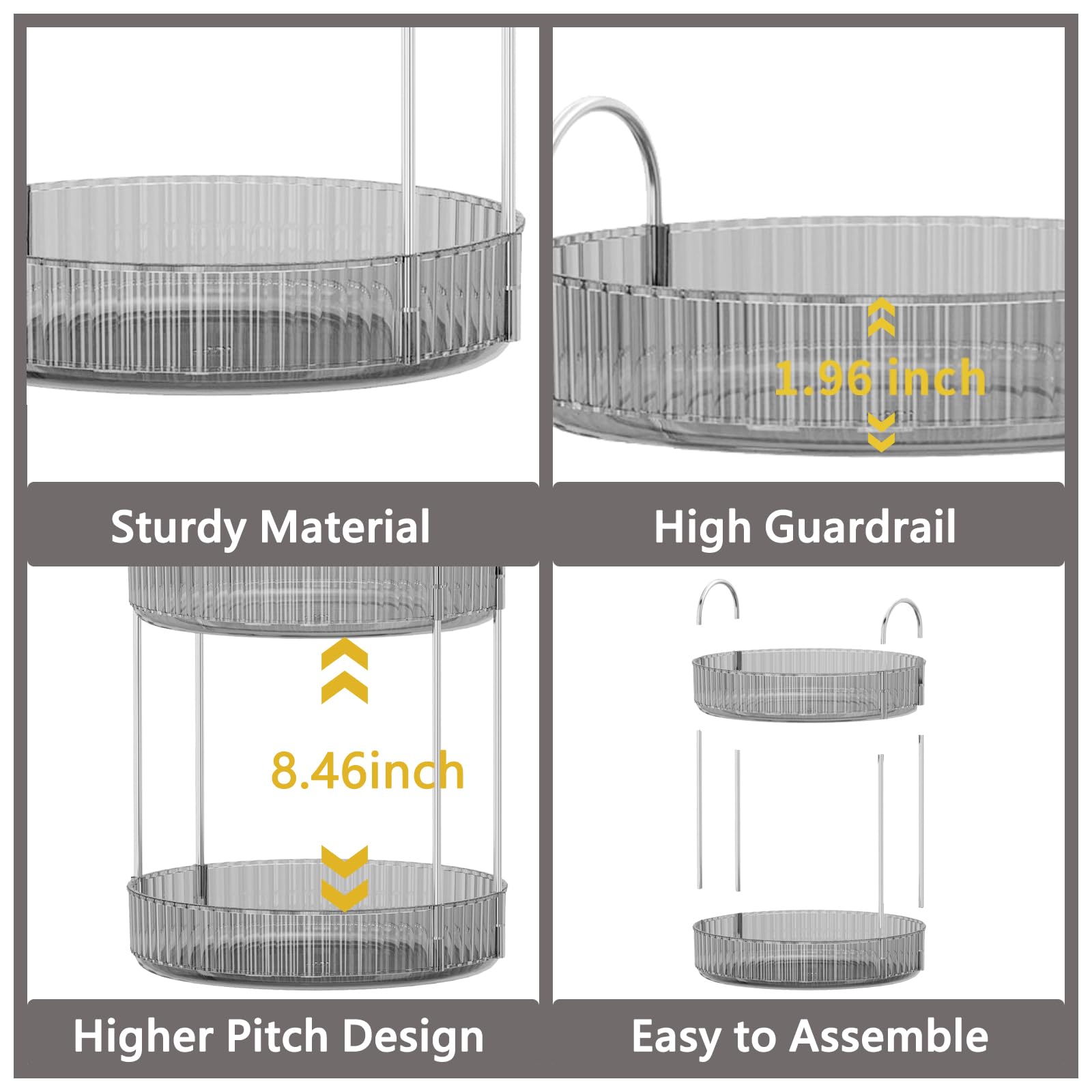 Asayuee 360 Rotating Makeup Organizer For Vanity,Bathroom Countertop Organizer Spinning Perfume Organizer,Dresser Vanity Organiz