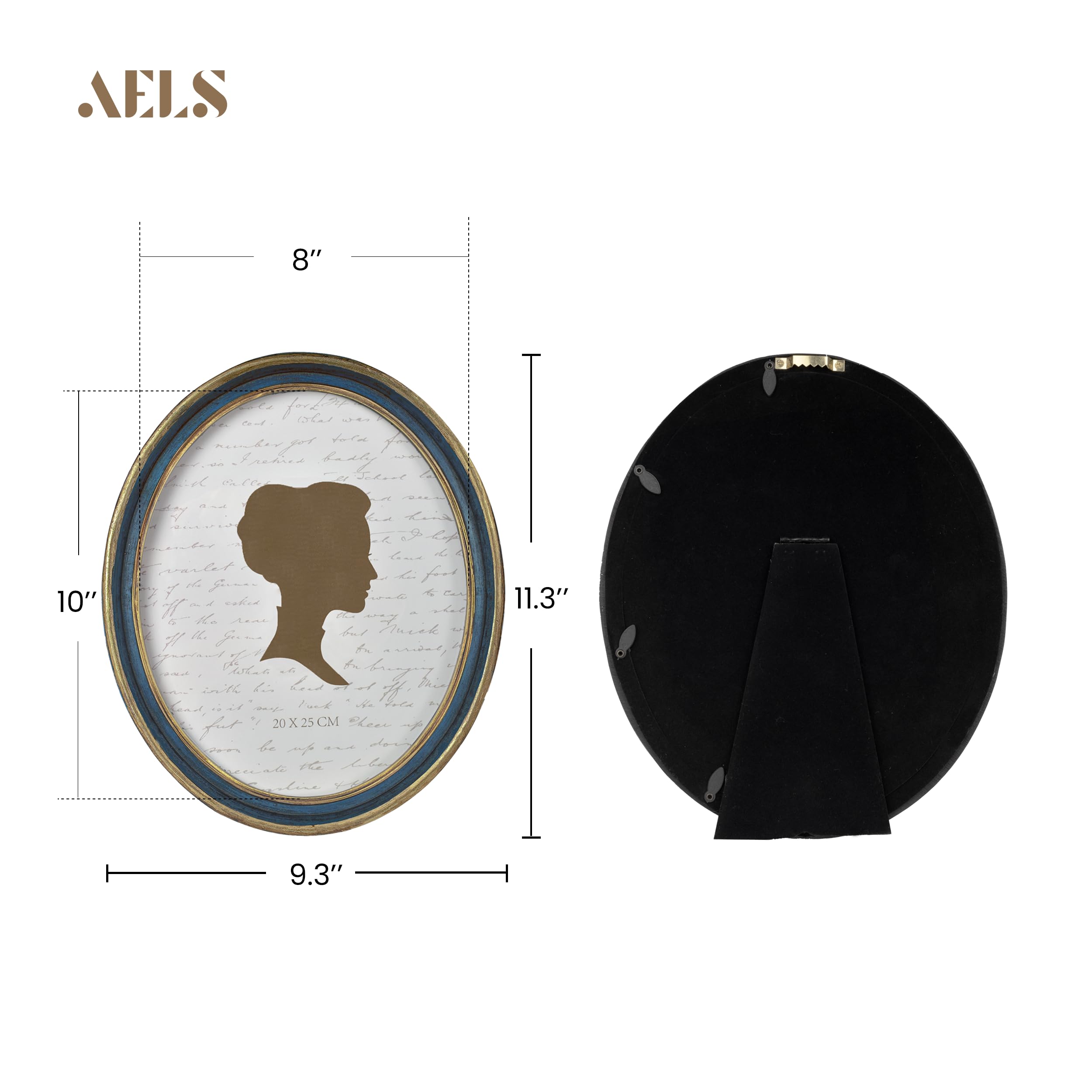 AELS 8x10 Inch Vintage Picture Frame, Elegant Antique Photo Frames with Glass Front, Photo Display, Tabletop Wall Hanging, Gift