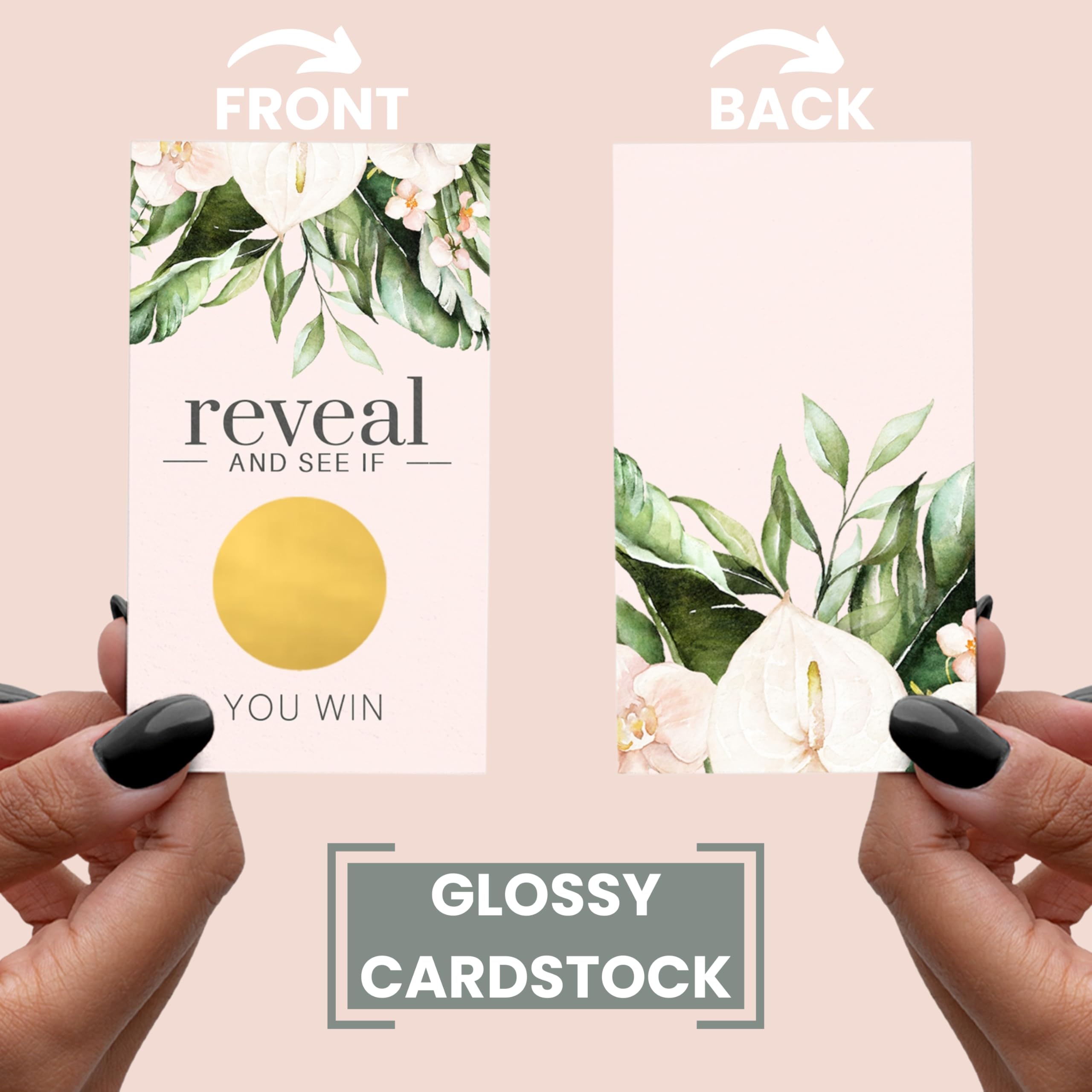 Paper Clever Party Bridal Shower Games Pink And Gold - 30 Pack - Fun Scratch Off Raffle Cards Wedding Shower Game Or Engagement