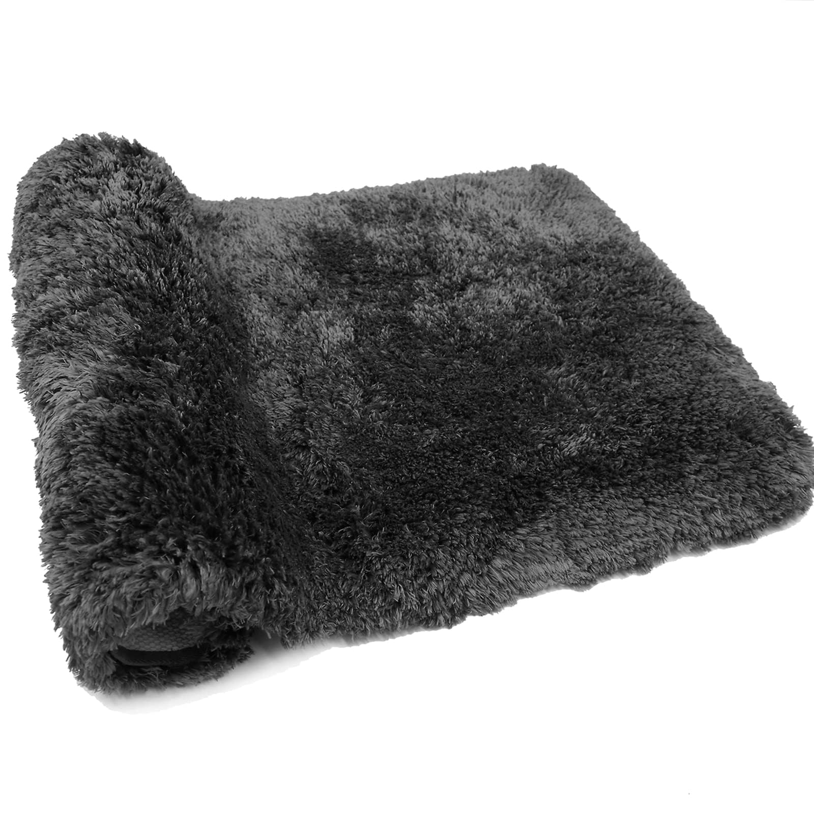 FIFU Bathroom Rugs Non Slip  Soft & Durable Bath Mats for Bathroom Floor  Machine Washable & Absorbent Bathmat 17x24 Inches Black