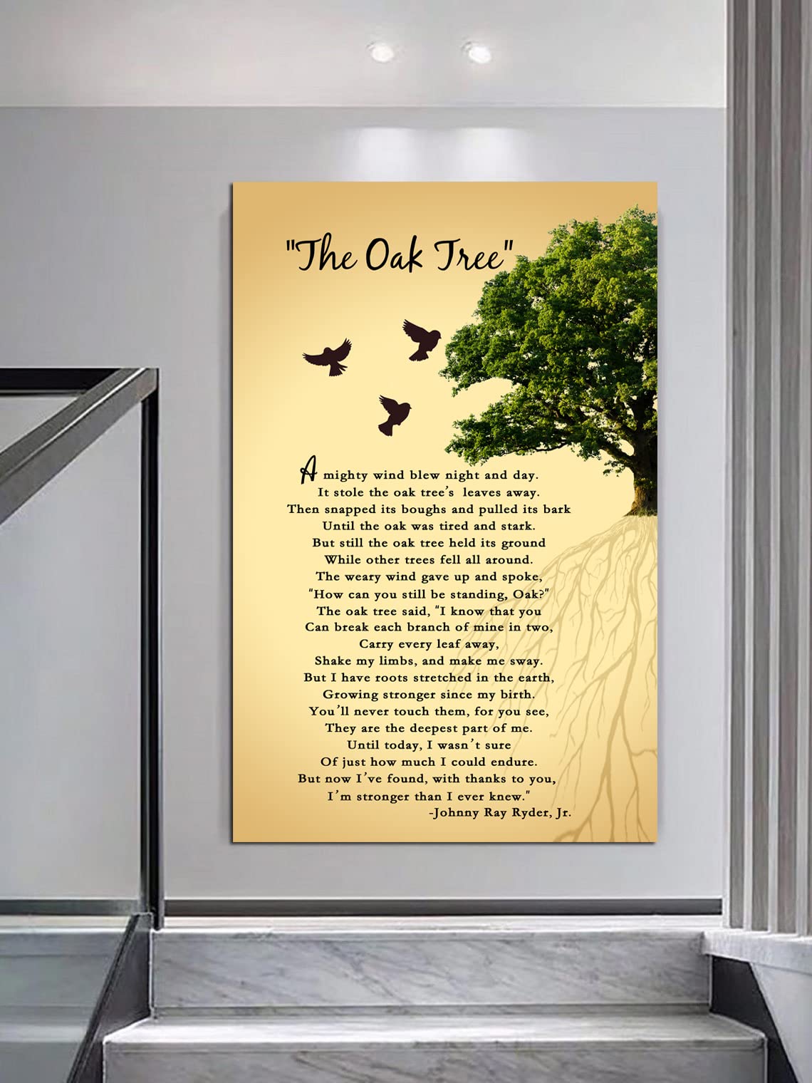 The Oak Tree Poem Wall Art, The Oak Tree Poem Canvas Print Wall Decor  Mighty Oak Tree Poem About Life  Inspirational Wall Art