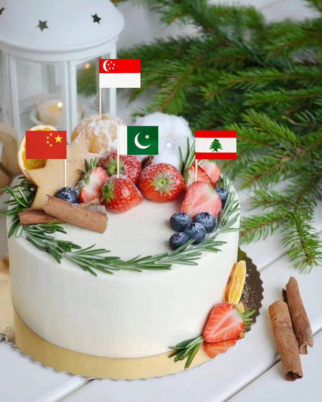 Stidsds Asia Asian 48 Countries Toothpick Flags Mini Small Country National Cupcake Toppers Stick Flag World International Festi