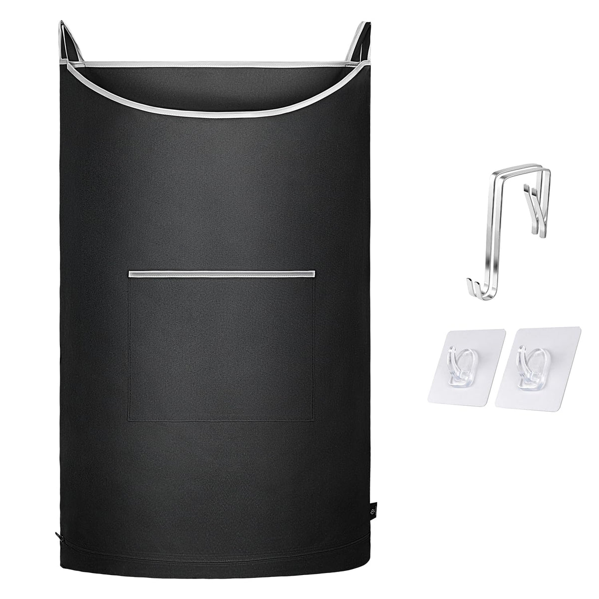Kingsuslay 36''X 22'' Xl Hanging Laundry Hamper, Black Hanging Hamper Bag With Large Openging,Over Door Hamper And Hanging Laund