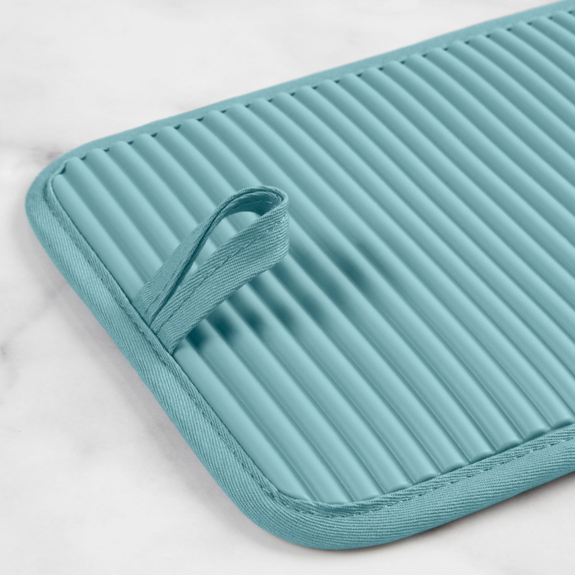 KitchenAid Ribbed Soft Silicone Pot Holder 2-Pack Set, Mineral Water Aqua, 7x9