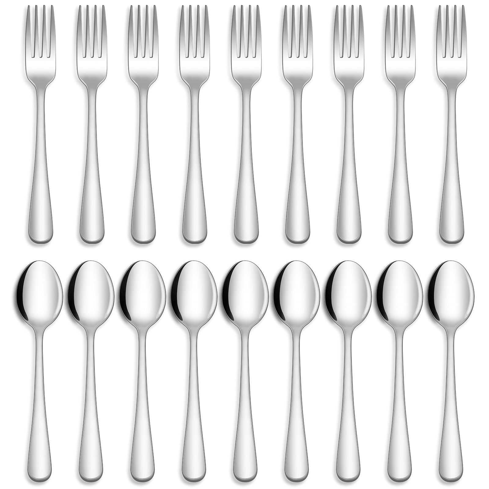 Hiware 24-Piece Forks And Spoons Silverware Set, Food Grade Stainless Steel Flatware Cutlery Set For Home, Kitchen And Restauran