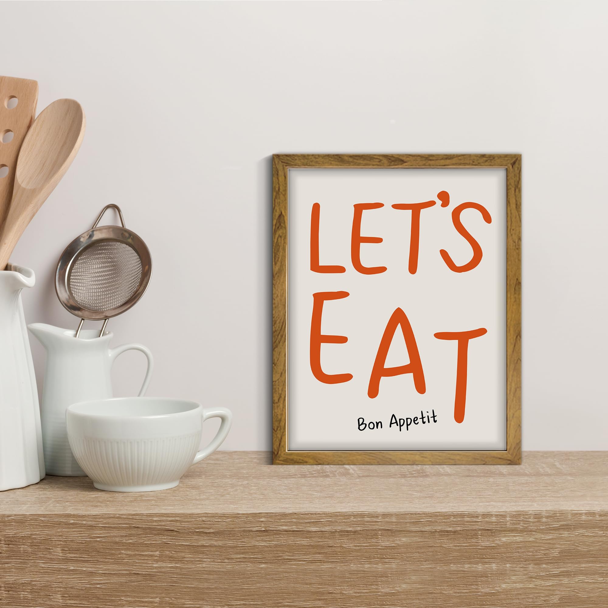 Let'S Eat Prints - Framed Kitchen Wall Art, Abstract Print, Bon Appetit Print, Kitchen Poster, Kitchen Wall Art Decor, Dining Ro