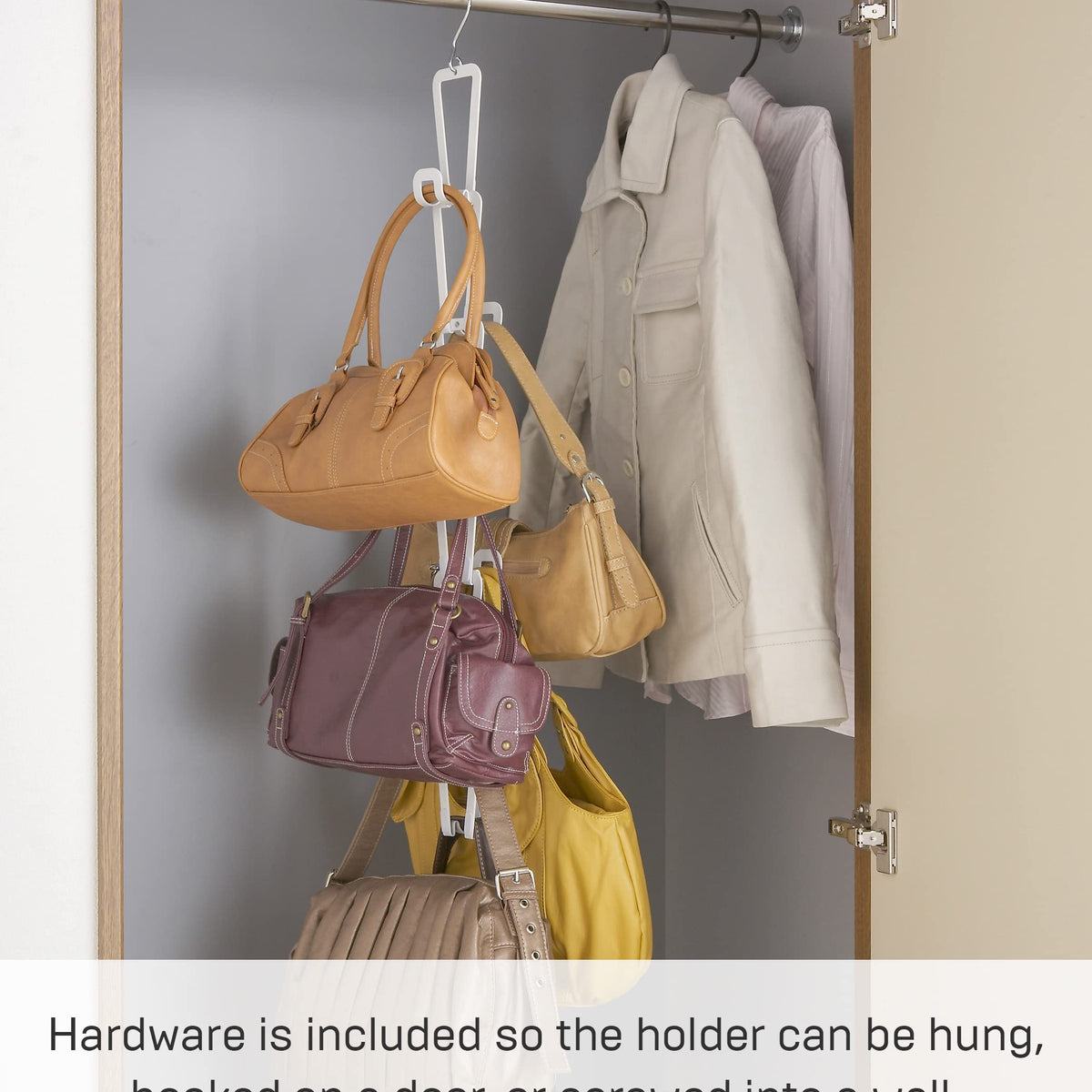 Yamazaki Home Chain Link Bag Holder - Closet Storage Hanging Organizer ...