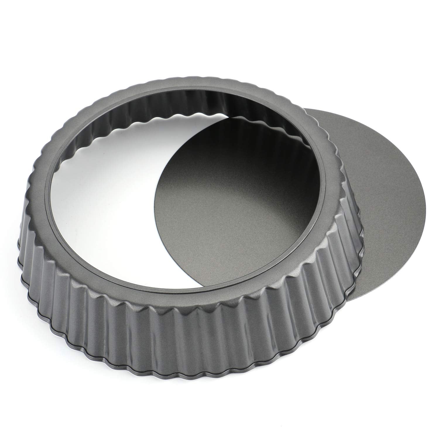 Tosnail 9.5'' X 2'' Nonstick Tart Pan Quiche Pan Pie Pan With Removable Bottom