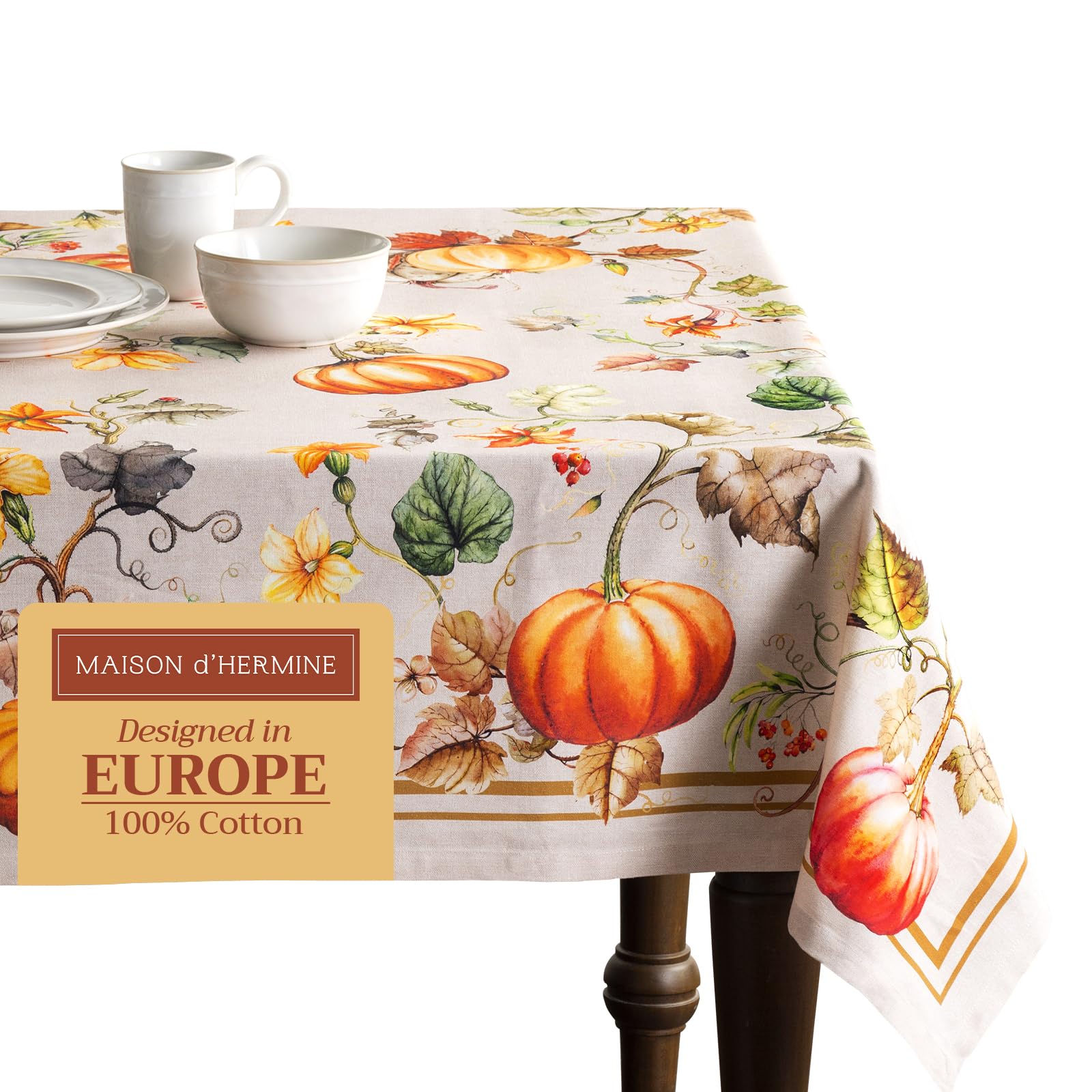 Maison D Hermine Table Cloth 100% Cotton 70X120 Decorative Tablecover Washable Rectangle Tablecloths, Dining, Buffet Parties & W