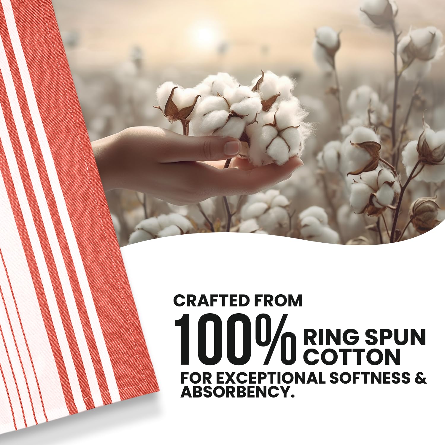 Candy Cottons Stripe Kitchen Towels Decor Mordern Design Centreband Tea Dish Towels Boho Stripe Absorbent Festive Gift Set Of 6