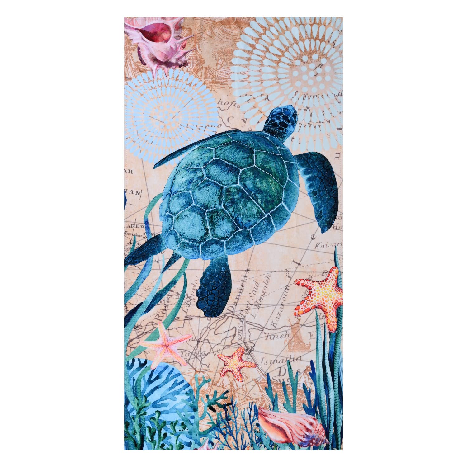 Livilan Sea Turtle Beach Towel, 30   X60    For Adults, Women, Kids, Microfiber, Oversized, Perfect For Swim, Pool, Bath, Yoga,