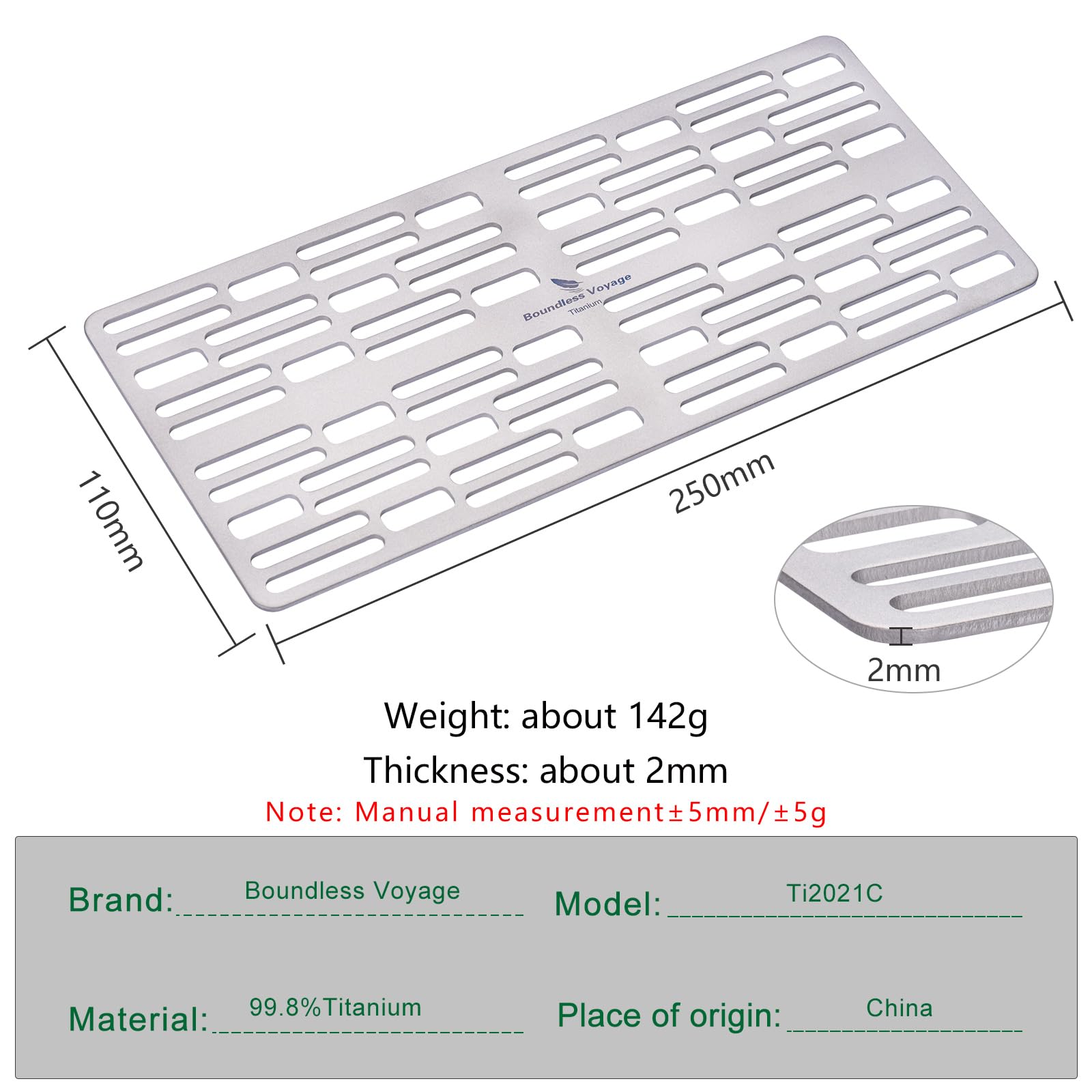 Ibasingo Titanium Charcoal Bbq Grill Plate Ultralight Baking Cooling Rack Heavy Duty Dining Cooking Roasting Kitchen Utensils Fo