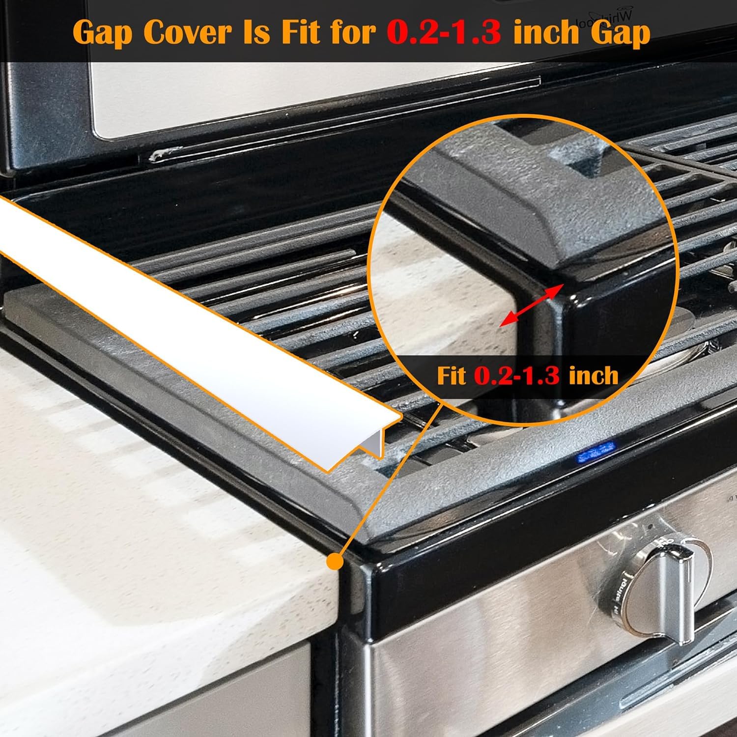 Silicone Stove Counter Gap Cover Kitchen Counter Gap Filler Transparent 25'' Long Gap Filler Sealing Spills Between Kitchen Appl