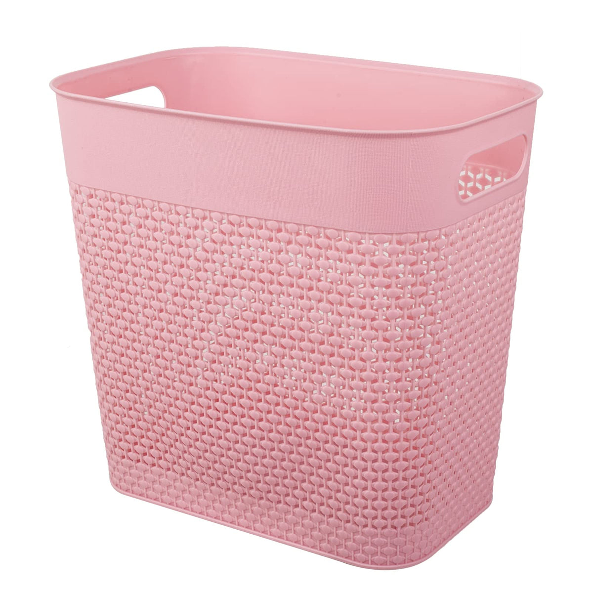 Uujoly Plastic Trash Can Wastebasket, Garbage Container Basket For Bathrooms, Kitchens, Offices, Kids Rooms (Pink, 3 Gallon), 1