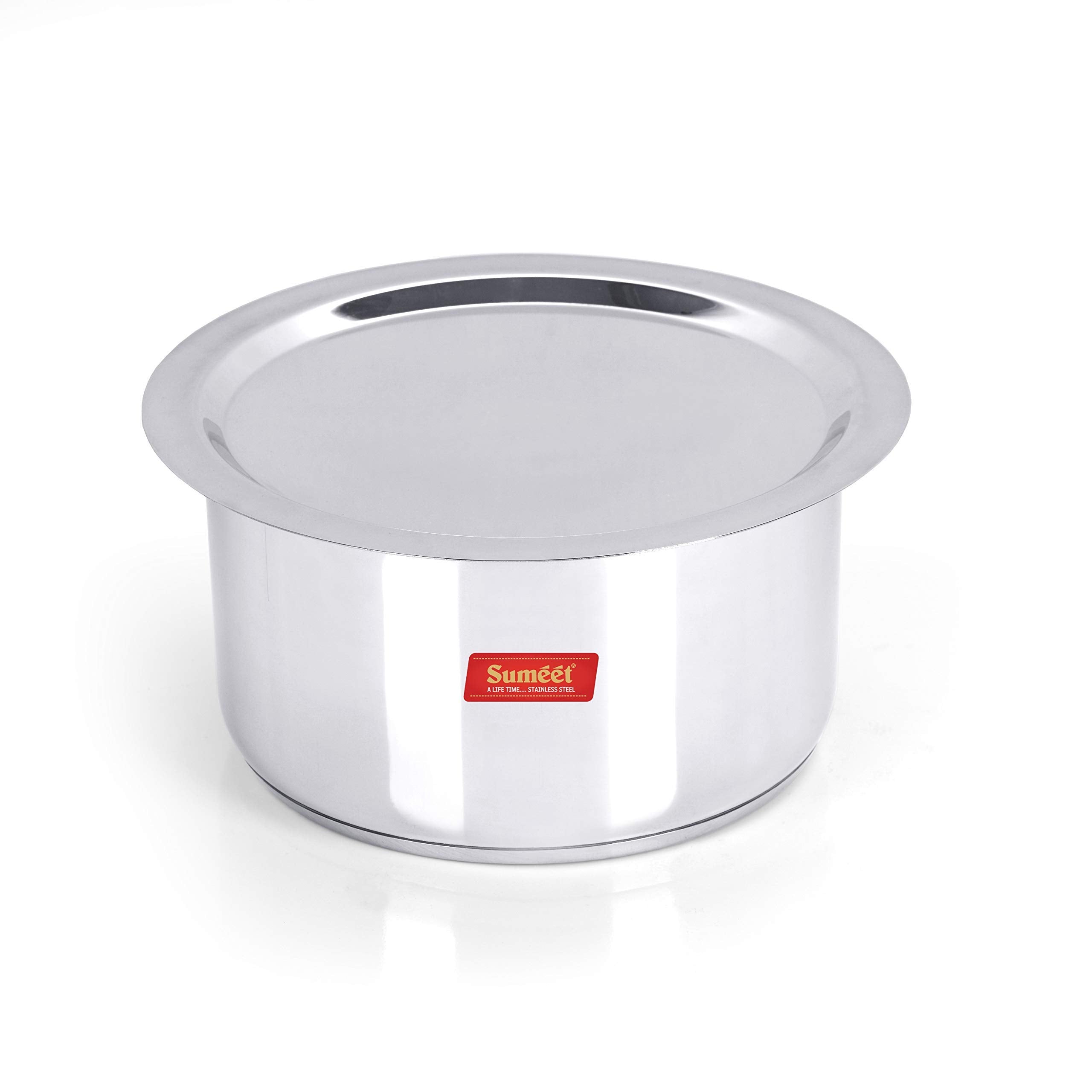 Sumeet Stainless Steel Milk Pot/Tope With Lid, 6 Liter 1 Piece (Silver)