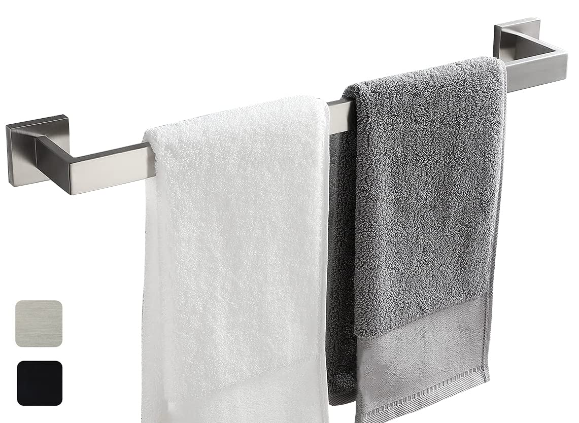 24 Inch Towel Bar For Bathrooms 12/16/24/28/32/36 Inch Stainless Steel 304 Brushed Nickel Towel Holder Modern Square Towel Rod R