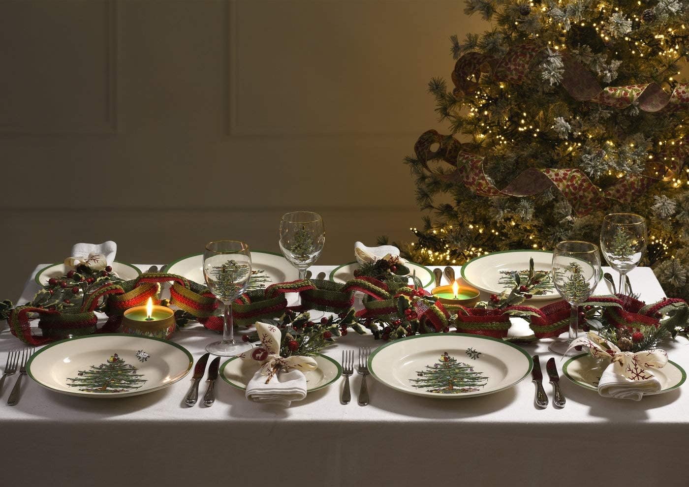 Spode Christmas Tree Sculpted Square Dish - 5.5'' Festive Serving Bowl For Holiday Appetizers, Christmas Desserts, Seasonal Snac