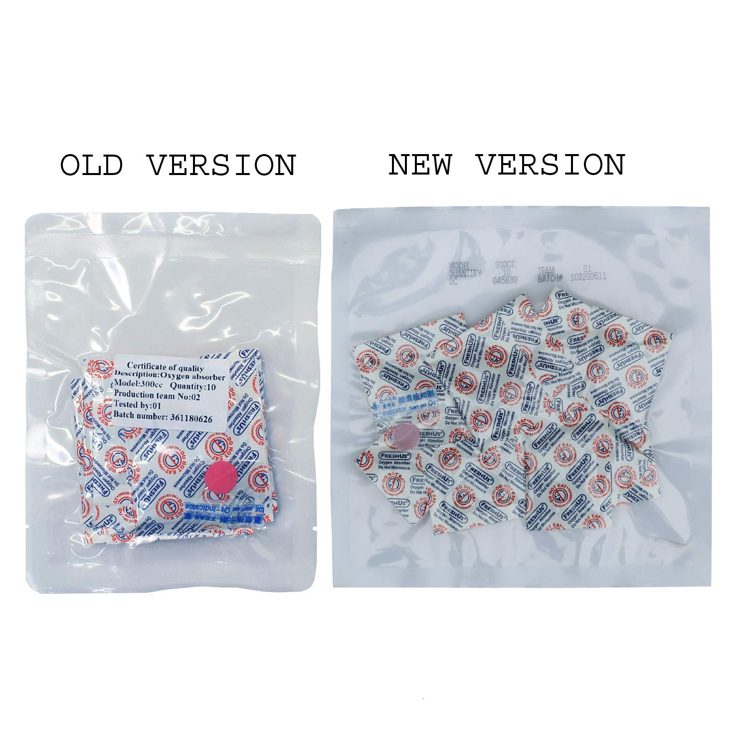 Freshus 300Cc Oxygen Absorber(10 Individual Pack Of 10 Packets, Total 100 Packets) - Long Term Food Storage (100, 300 Cc)