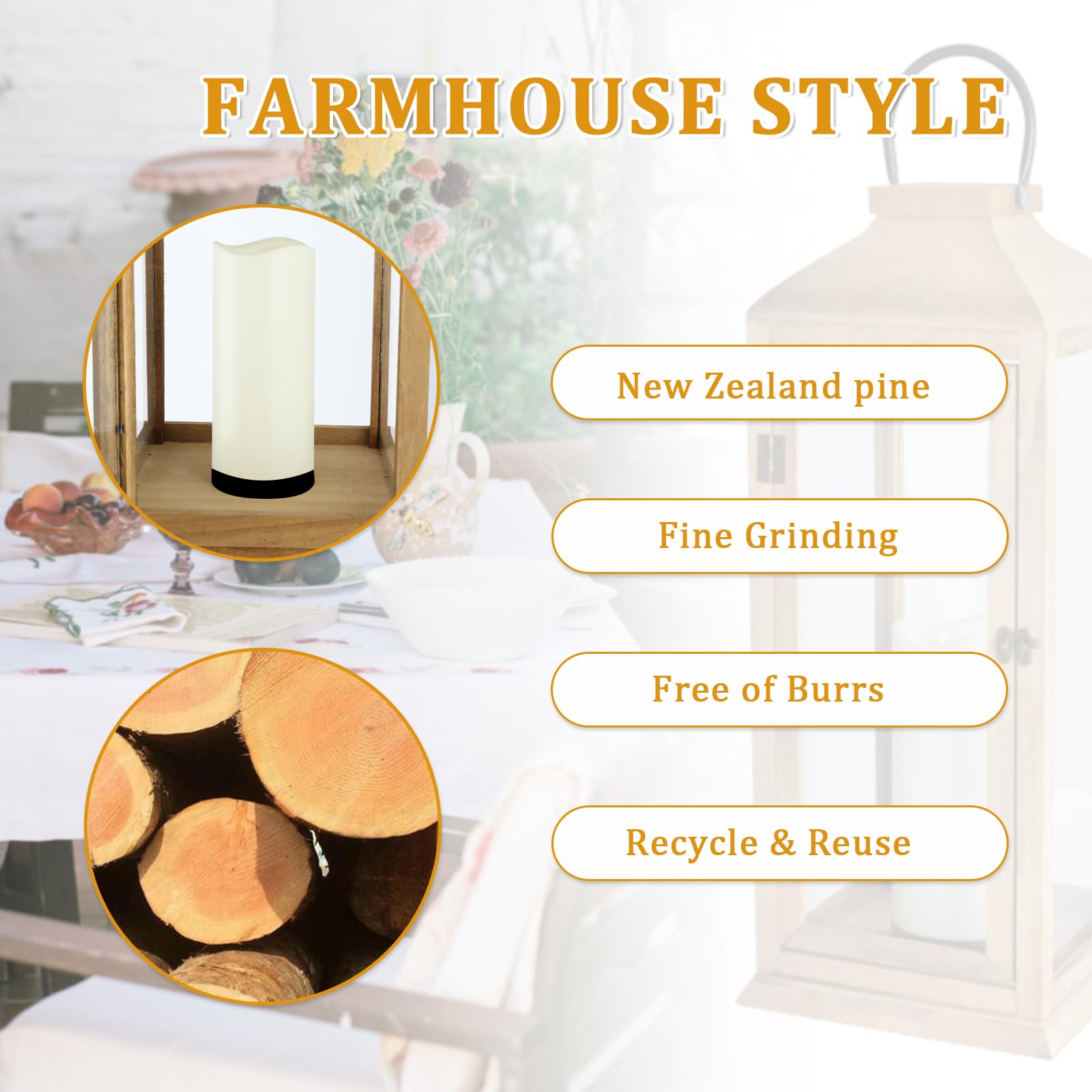 Bdor 2 Pack Large 22.5 Inch Decorative Lanterns with Flameless Pillar Candles, IP65 Waterproof Black Metal Lanterns for Home Dec